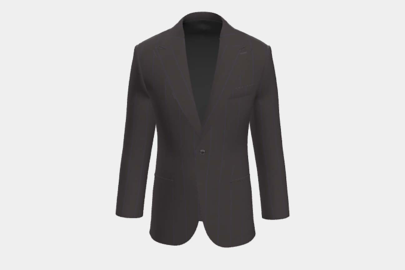 Brown pinstriped 130s wool tailored jacket Caccioppoli
