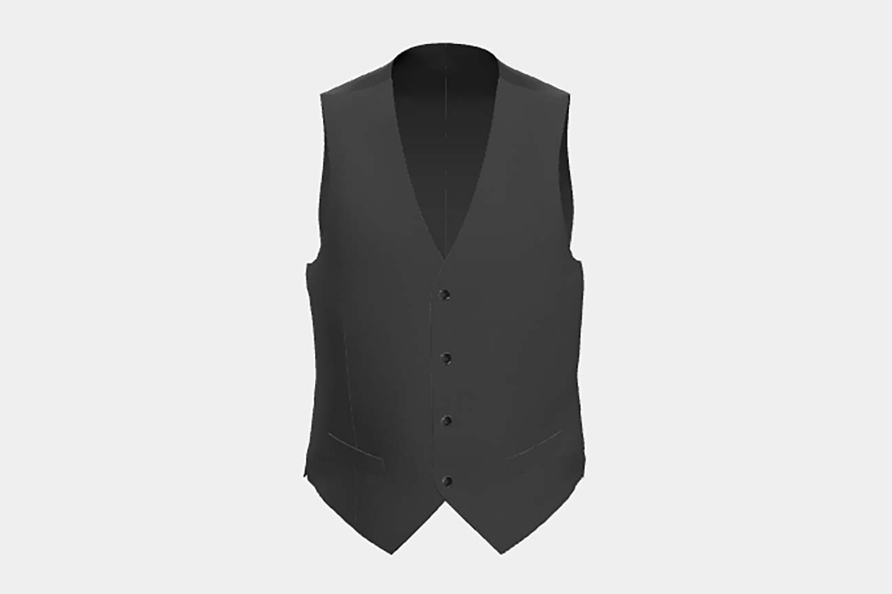 Gilet su misura lana 110s grigio Canonico