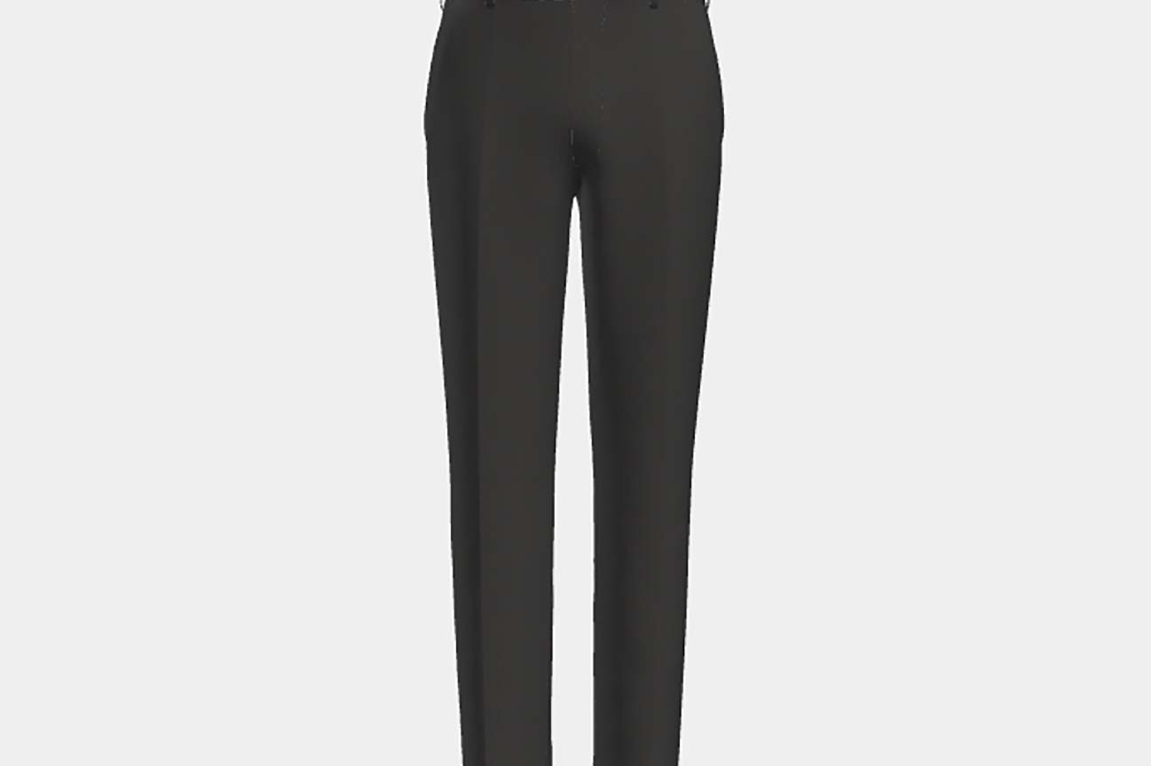 Bespoke 150s gray wool and silk trousers Caccioppoli