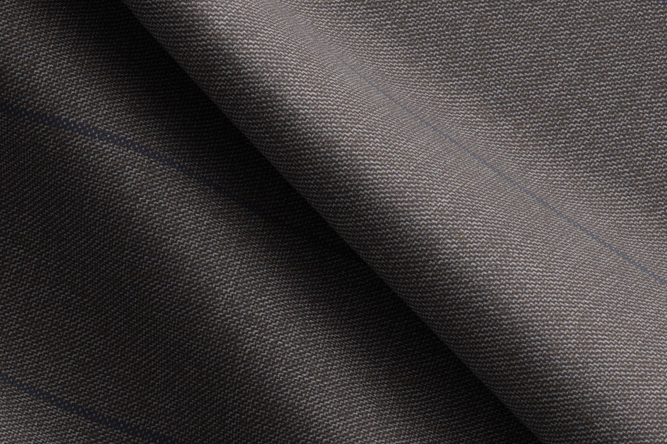Gilet su misura lana 130s gessato marrone Caccioppoli