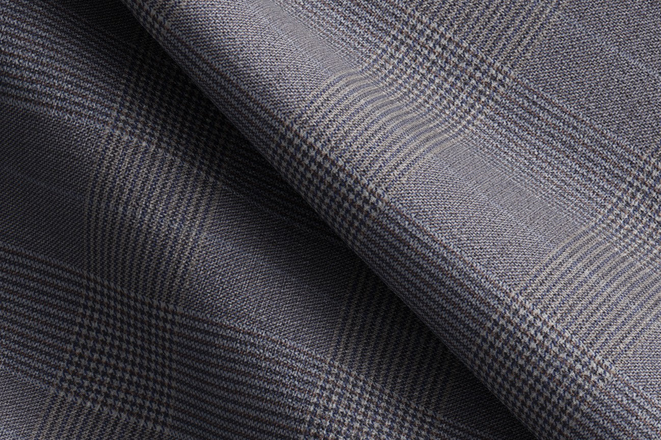 Made to measure wool and silk suit 150s gray Caccioppoli