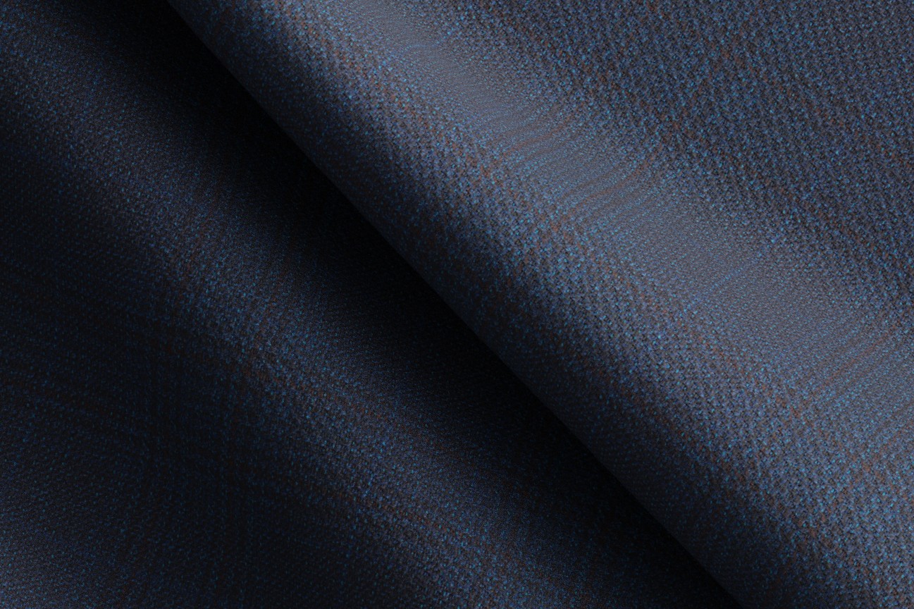 Made to measure 130s Prince of Wales wool suit in blue Caccioppoli