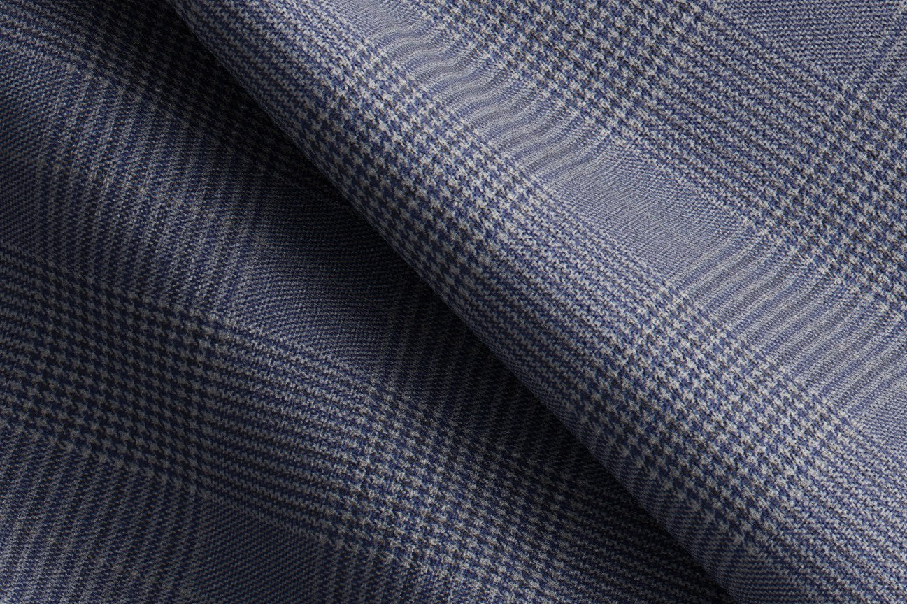 Gilet su misura lana e seta 150s blu chiaro Caccioppoli