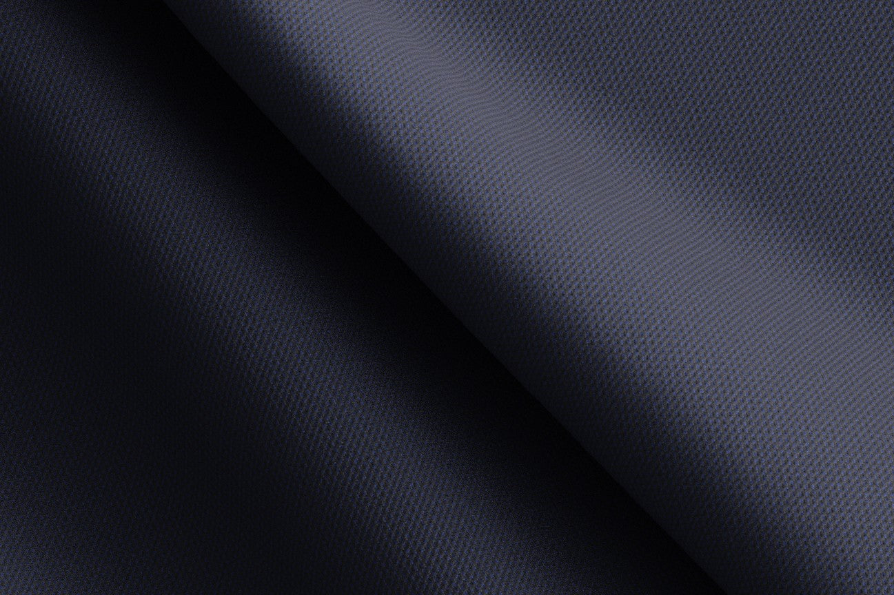 Tailored trousers with band in 130s hopsack wool in blue Caccioppoli