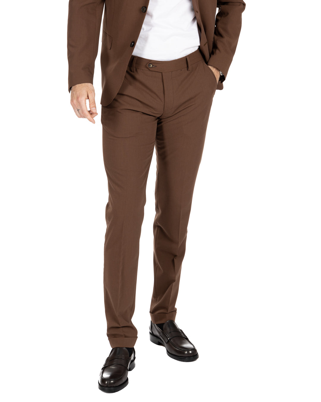 Berlin - dark brown basic dress