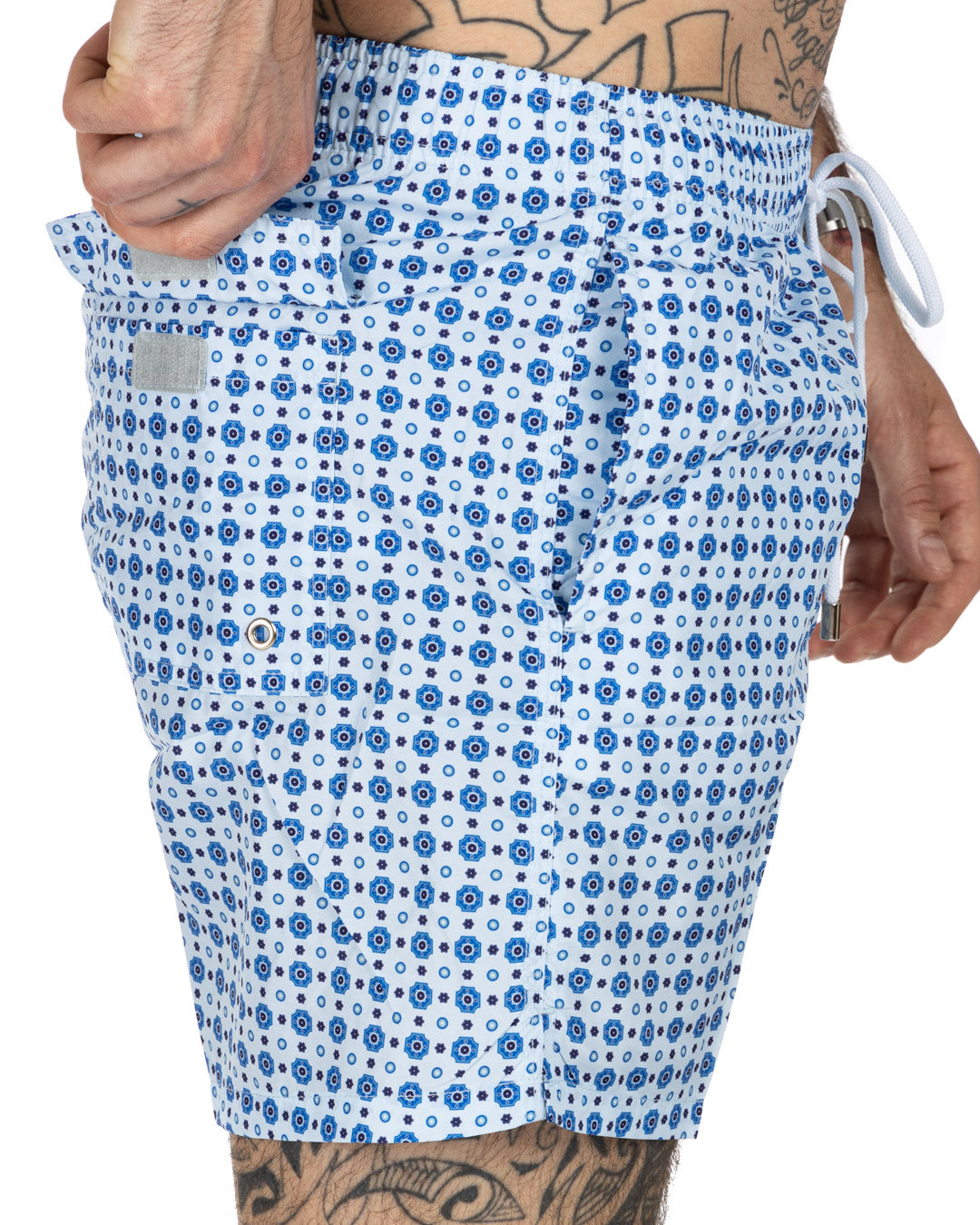 Swimsuit - Light blue tie pattern