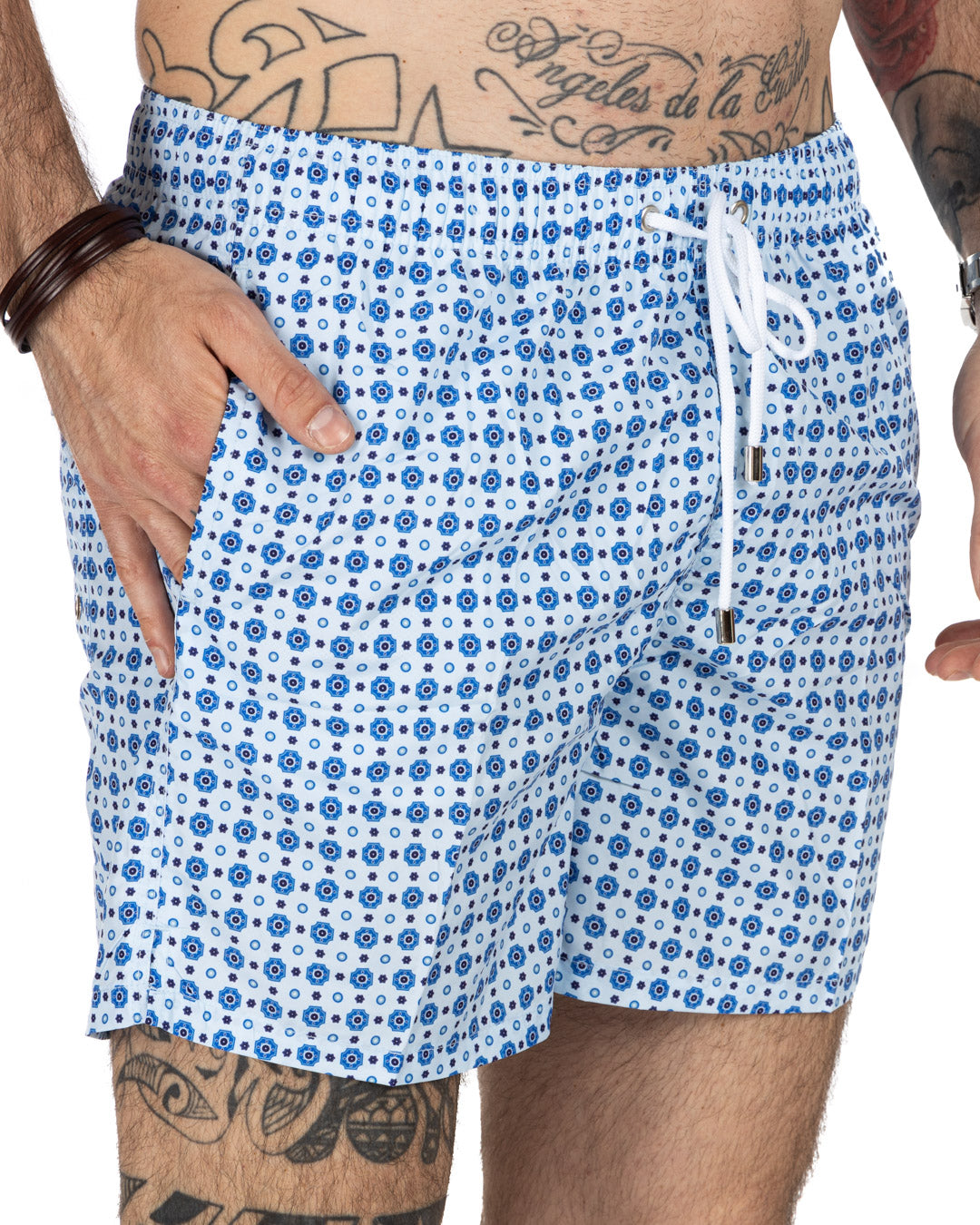Swimsuit - Light blue tie pattern