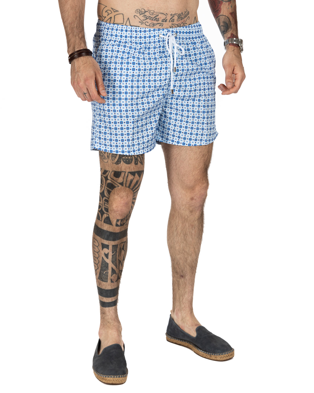 Swimsuit - Light blue tie pattern