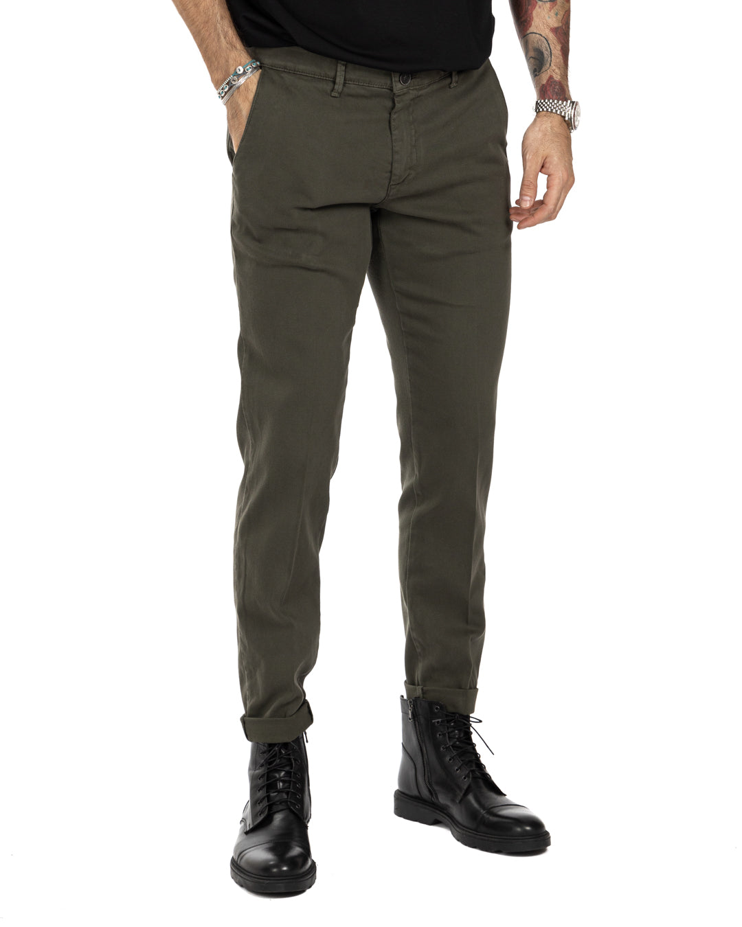 Pantalón Jack de algodón estructurado militar