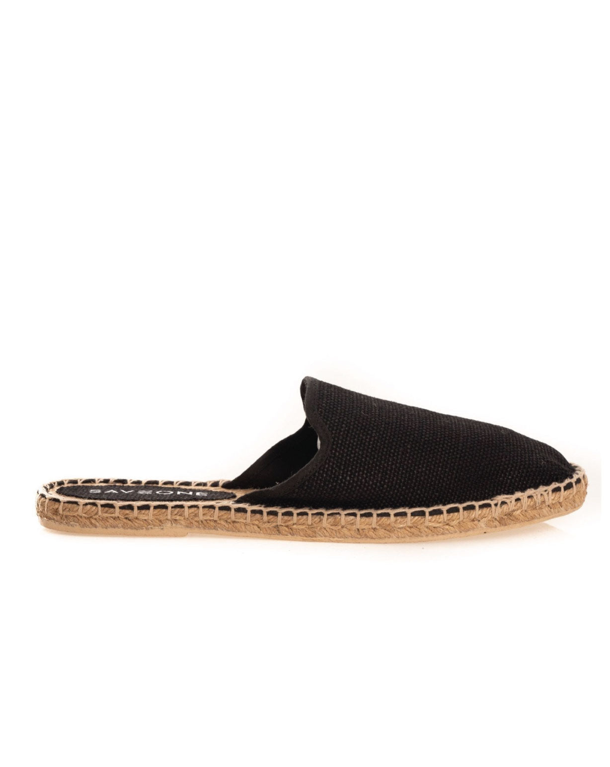 Mules Portofino de esparto negras