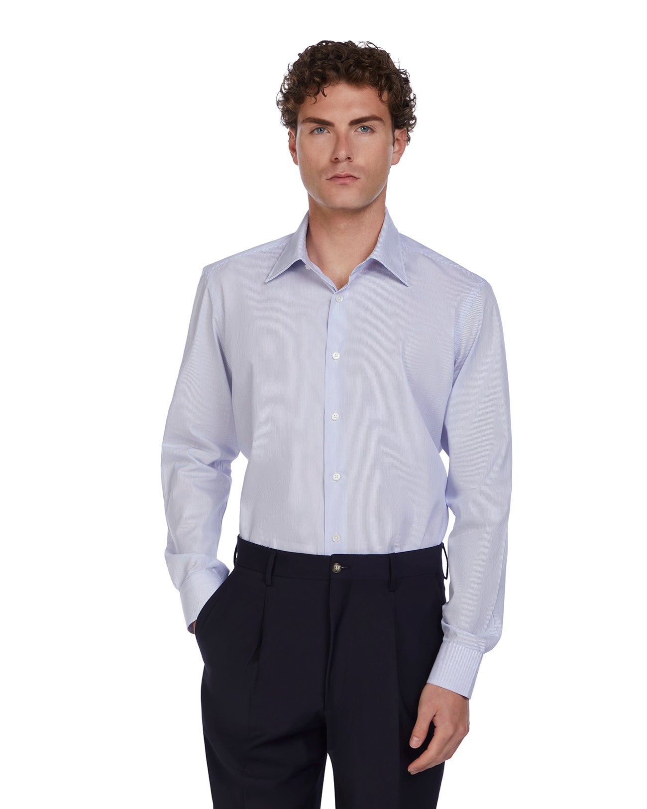 Camicia Wex a righe blu in cotone