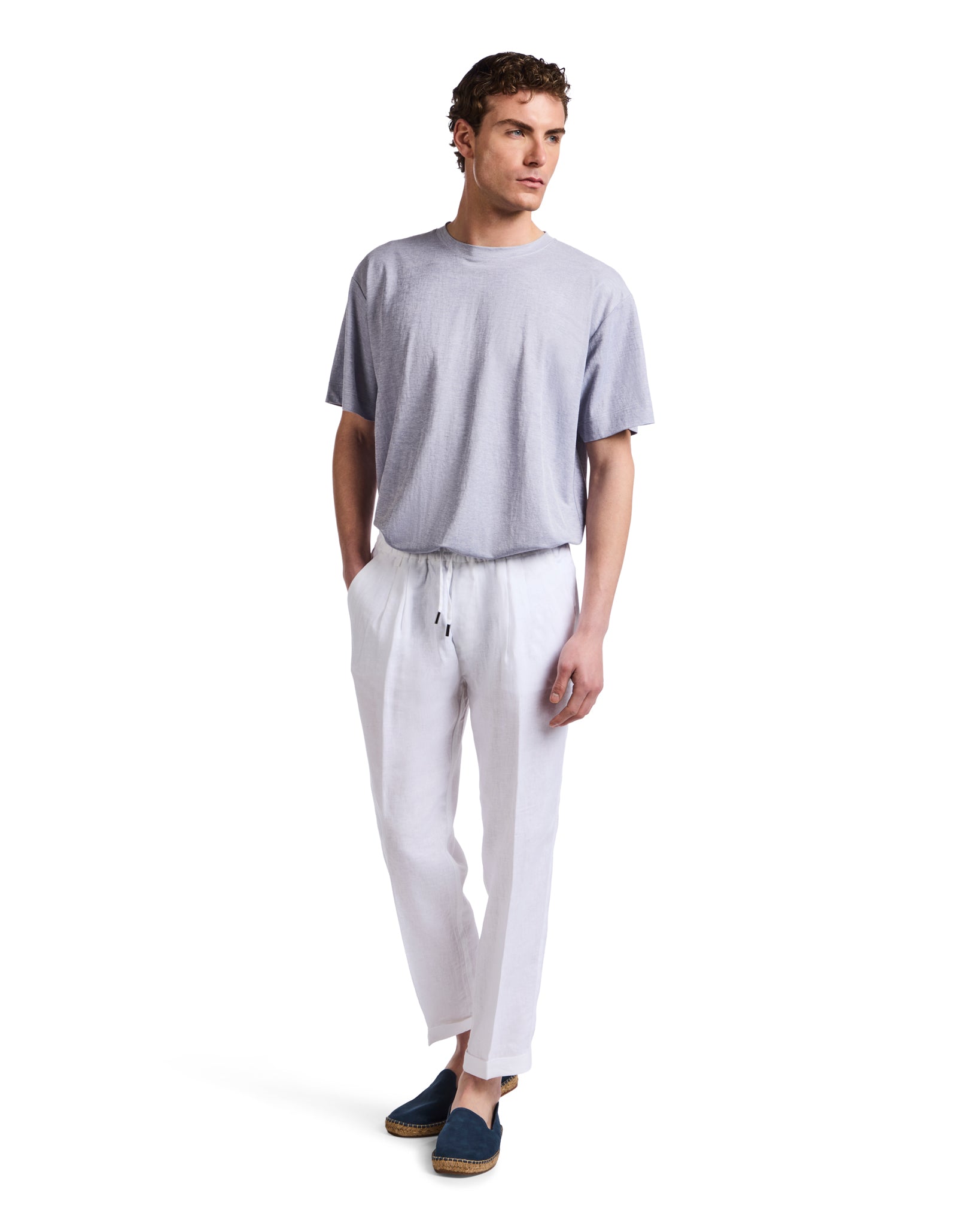 Cary trousers in pure white linen