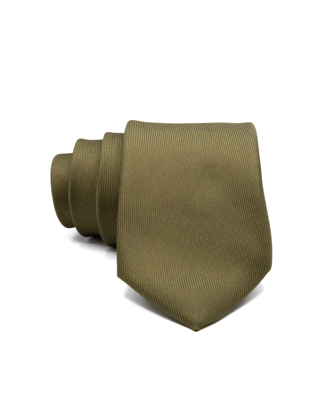 Corbata - en seda twill verde oliva