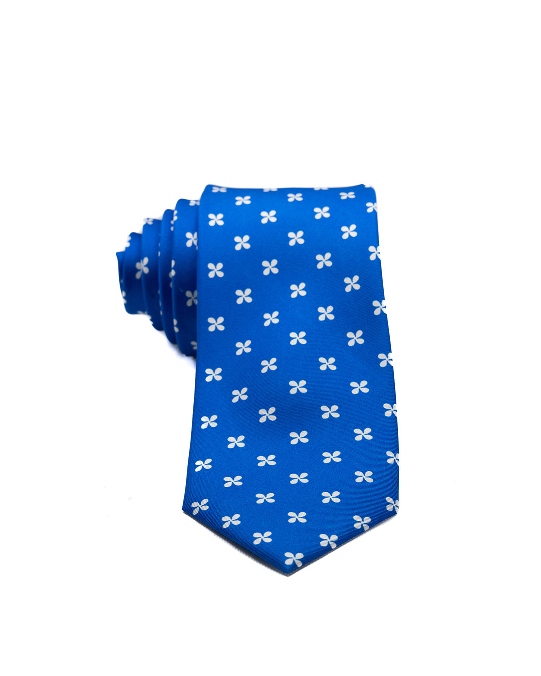 Corbata - de seda azul cielo estampada con flores