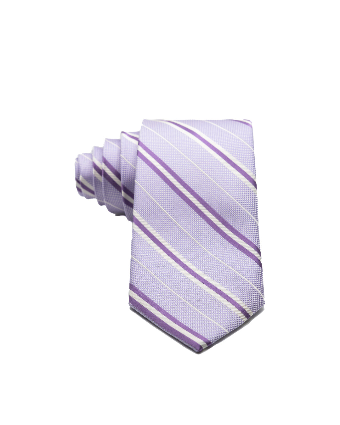 Corbata - de seda lila a rayas