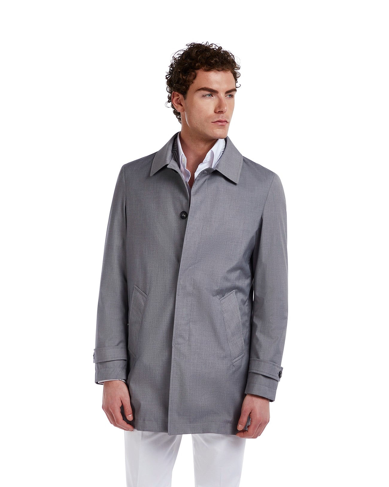 Gabardina Mantova sin forro gris