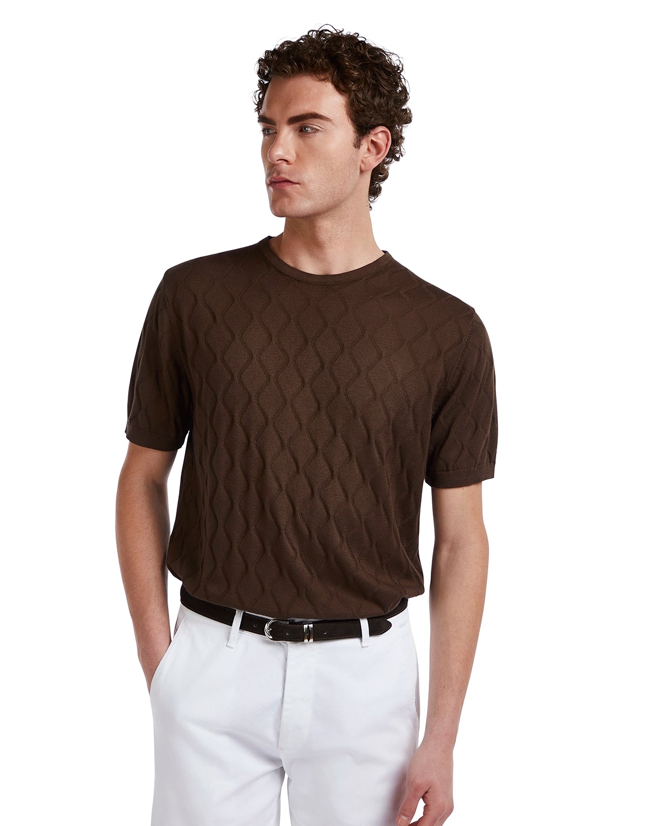 Camiseta Bjorn de punto moro a ondas