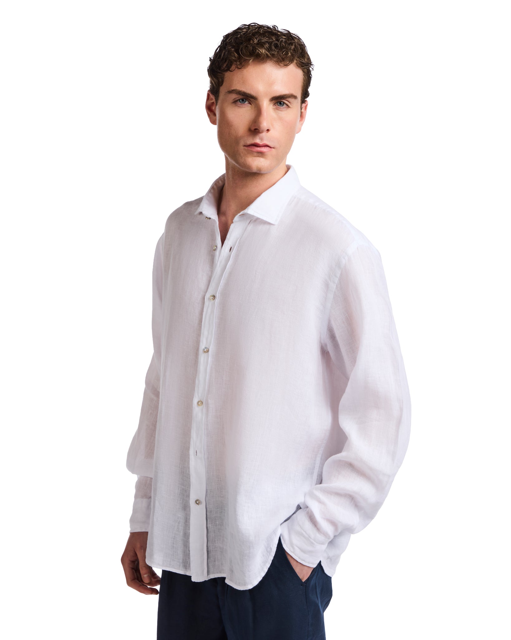 Camisa Montecarlo de lino puro blanca