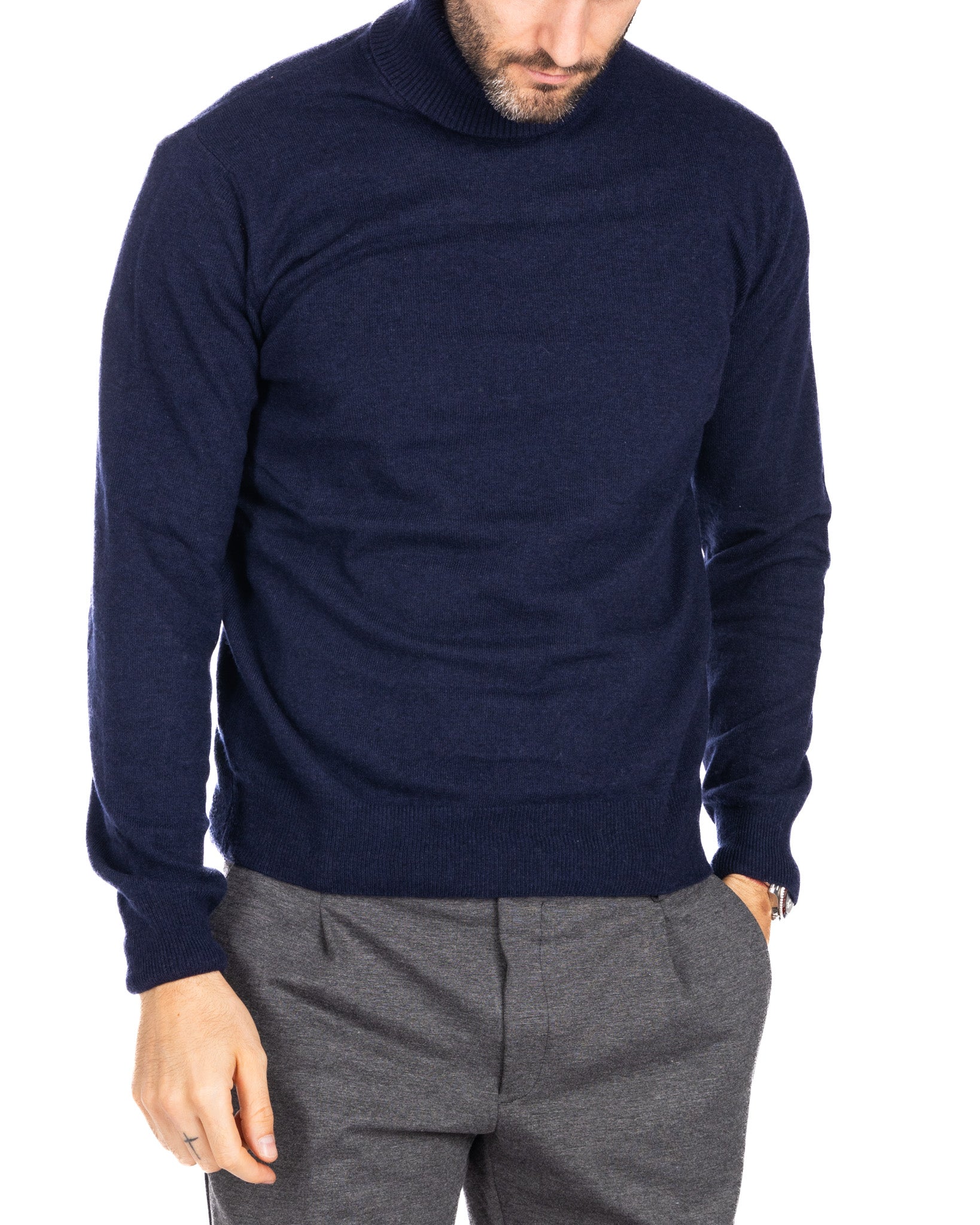 Jersey de cuello alto Lee de mezcla de cachemir azul