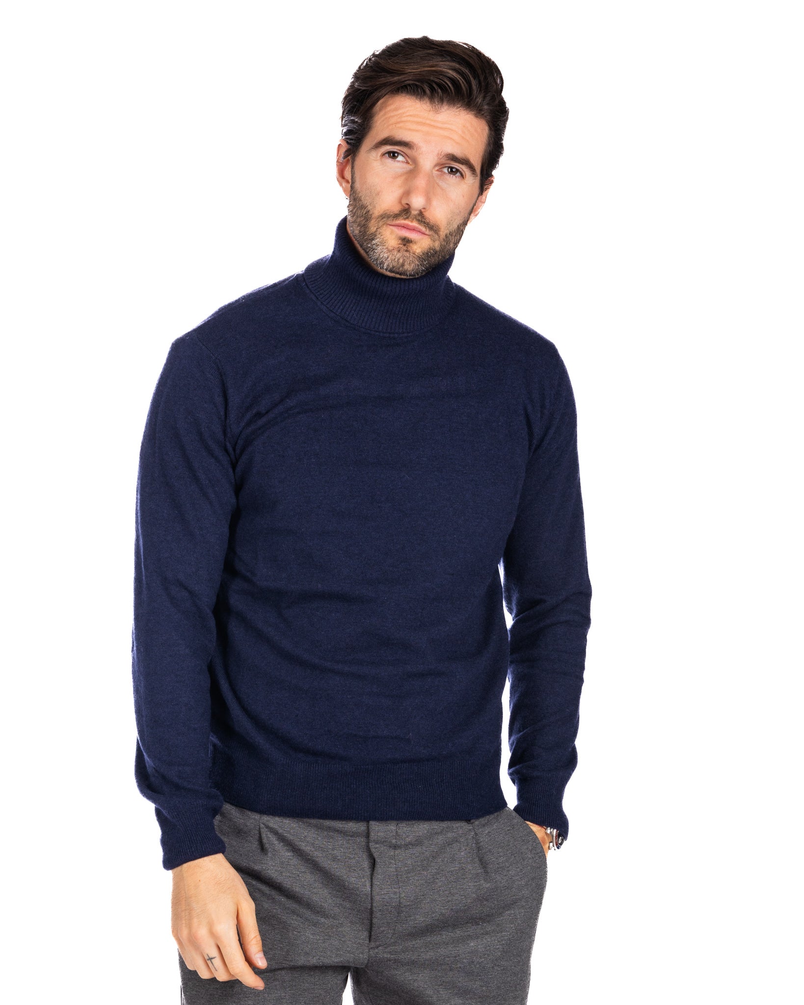 Lee Turtleneck in Blue Cashmere Blend
