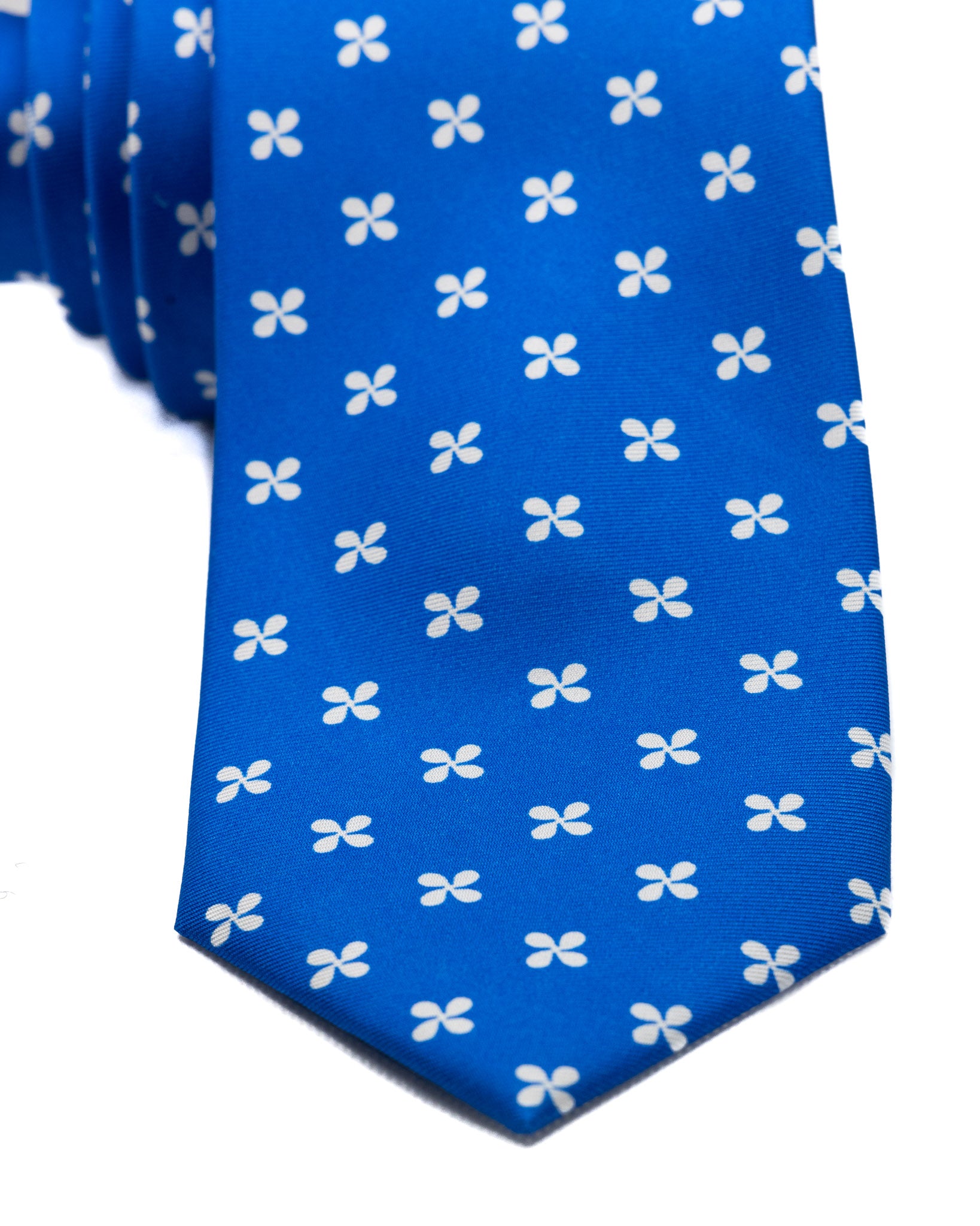 Corbata - de seda azul cielo estampada con flores