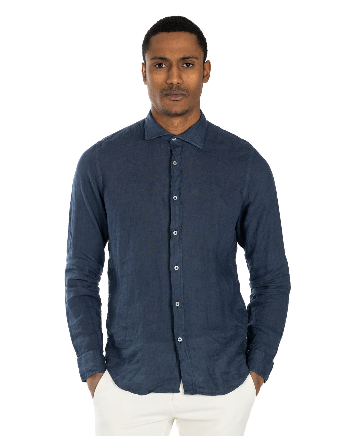 Montecarlo - pure linen blue shirt