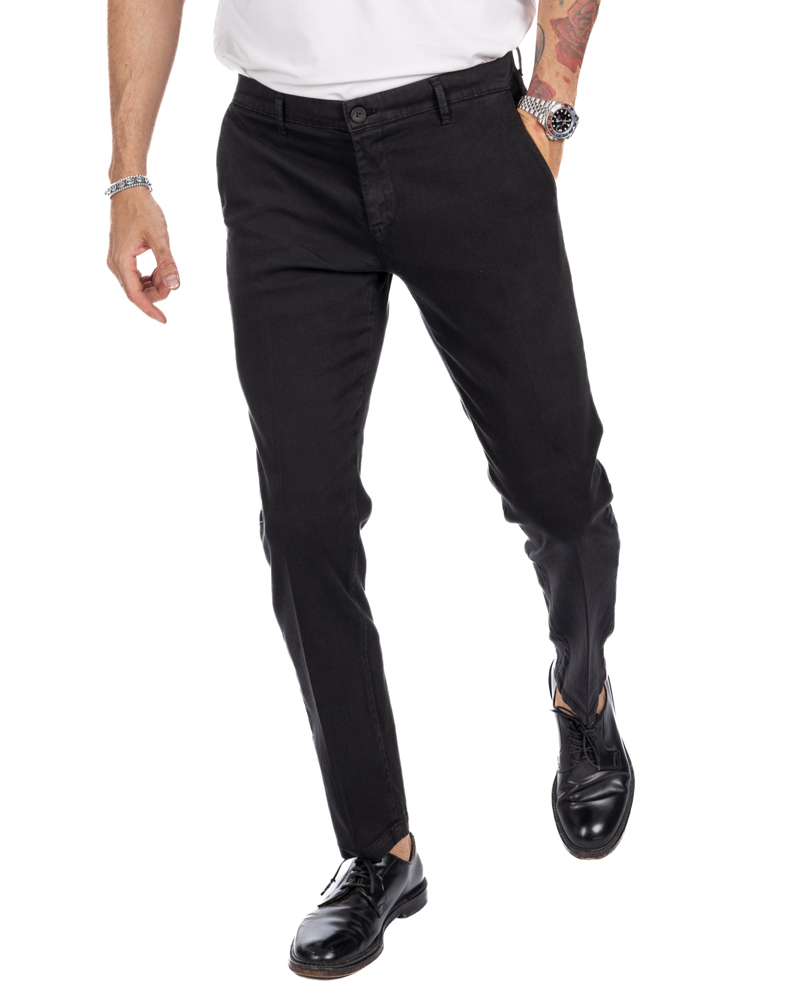 Pantalón Jack de algodón texturizado negro