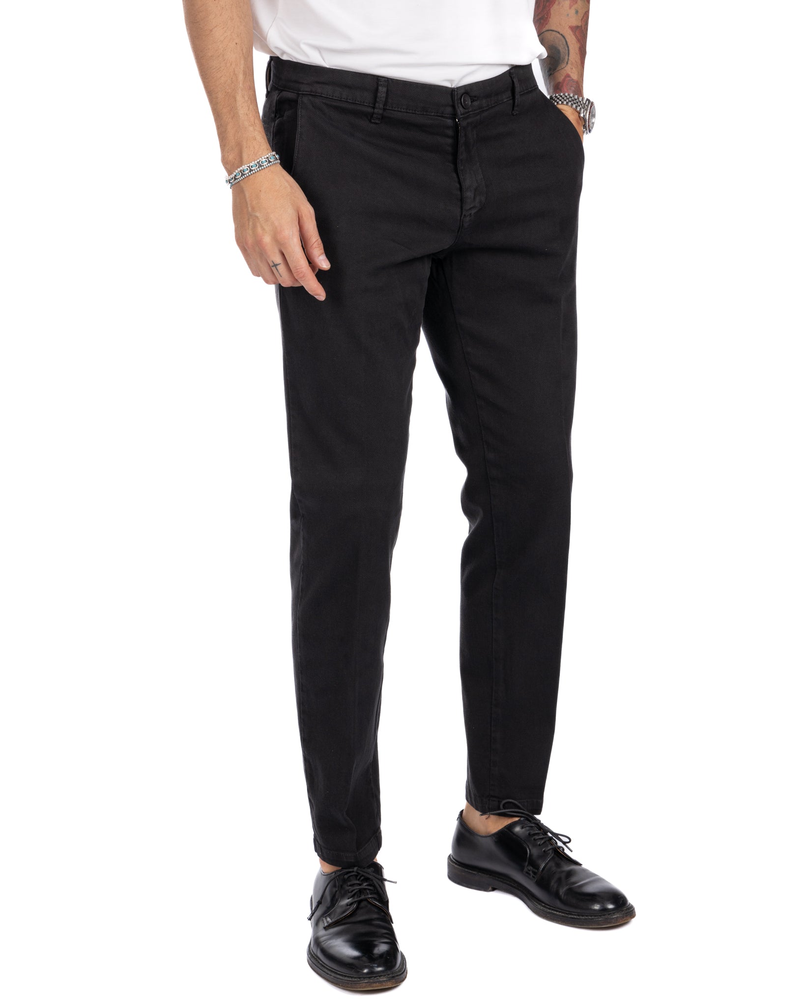 Pantalón Jack de algodón texturizado negro