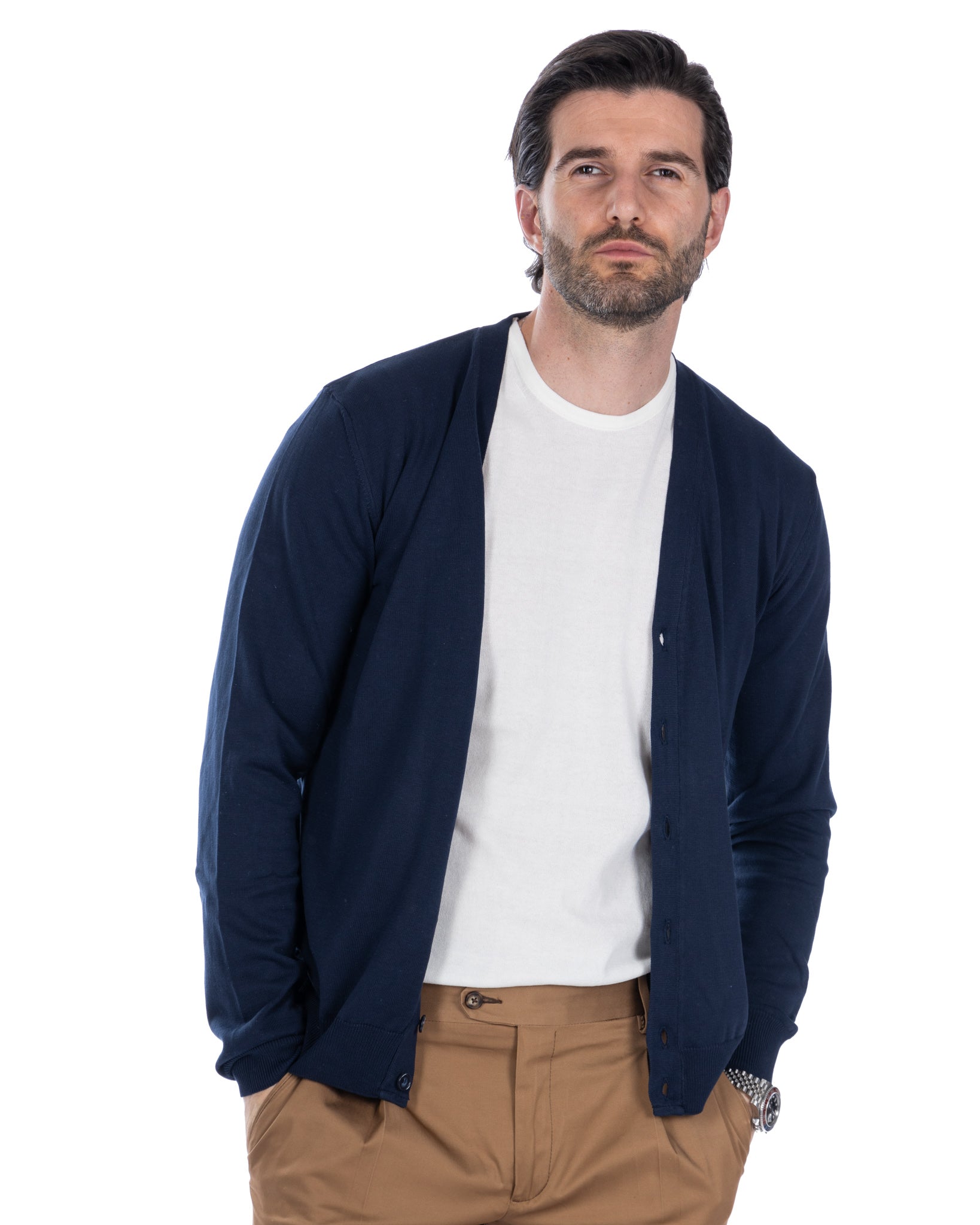 Alex blue cotton cardigan