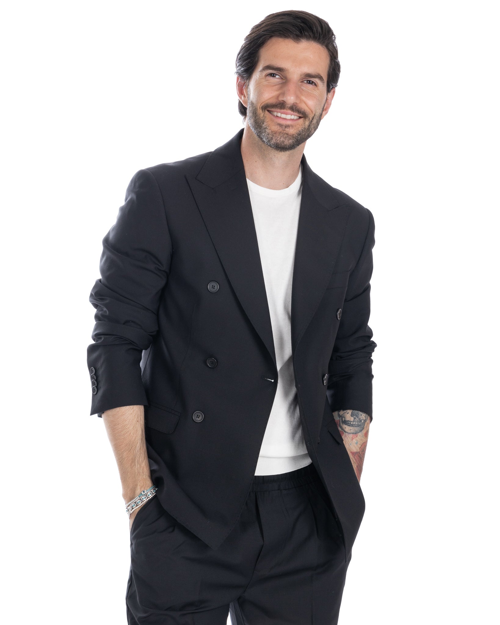 Brooklyn - black double-breasted wool jacket