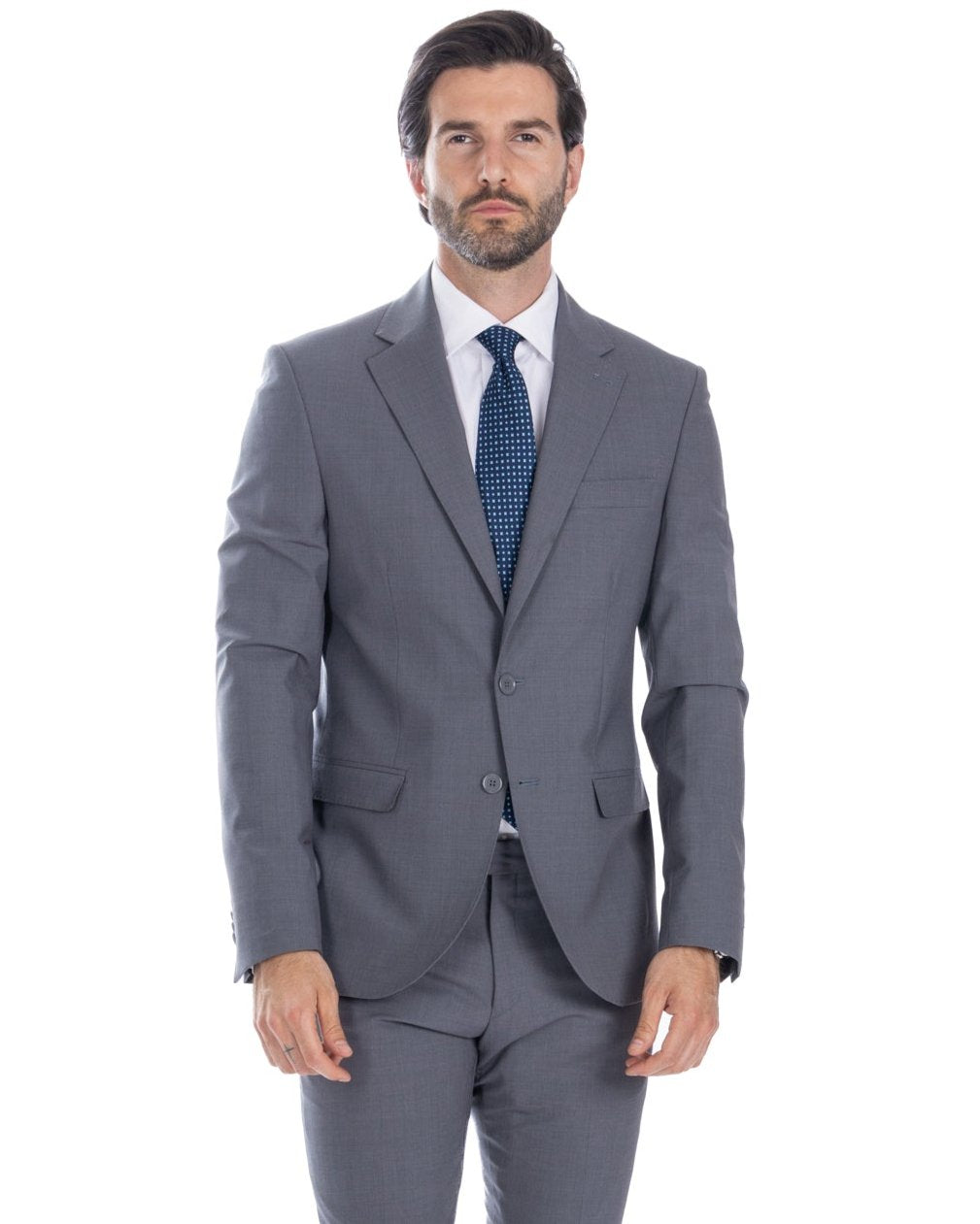 Nueva York - traje gris de lana de una hilera de botones