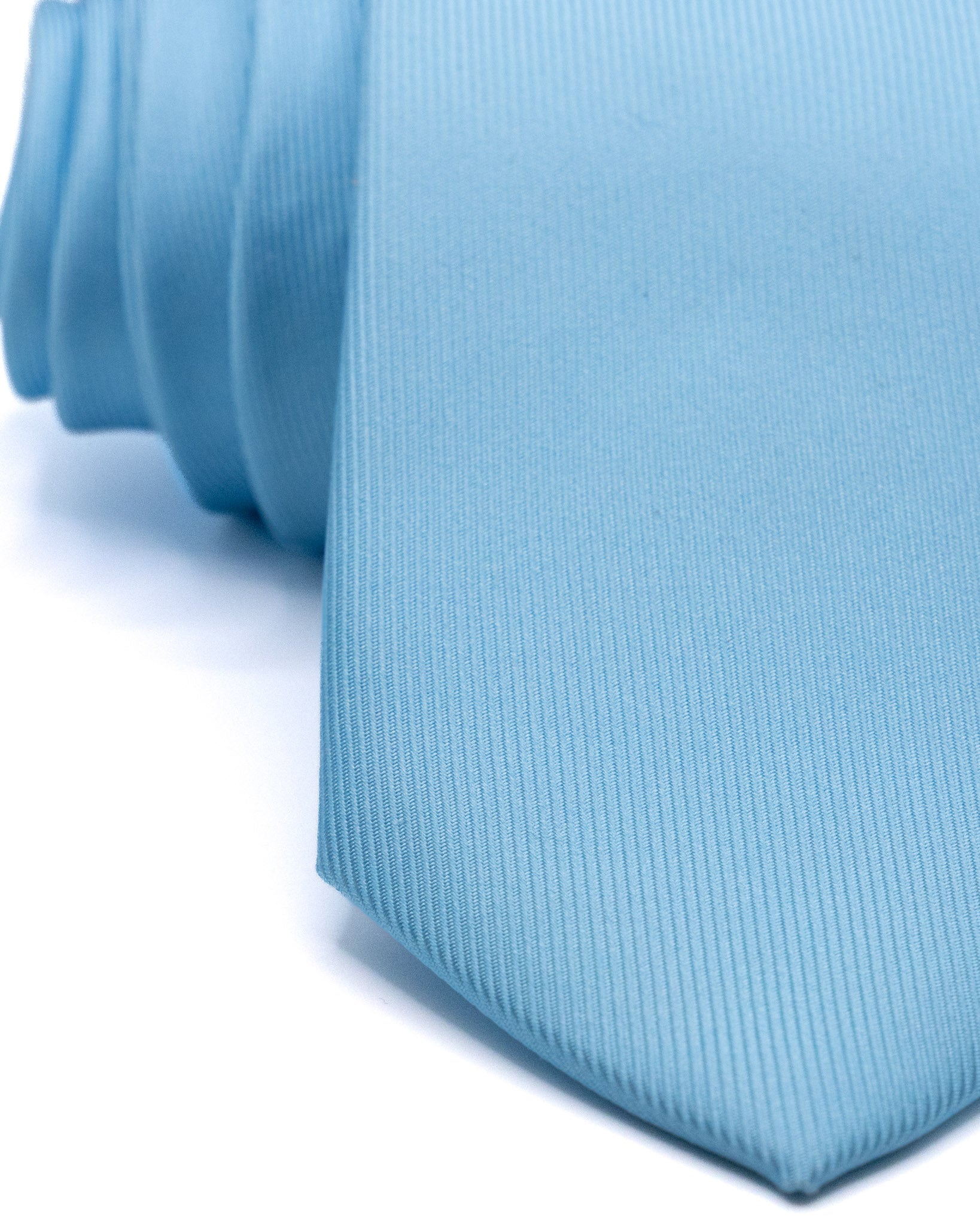 Corbata - de sarga de seda azul cielo