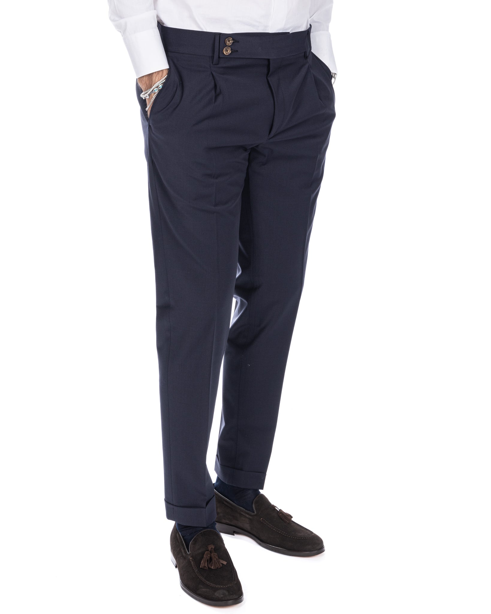 Queens - pantalón azul de lana