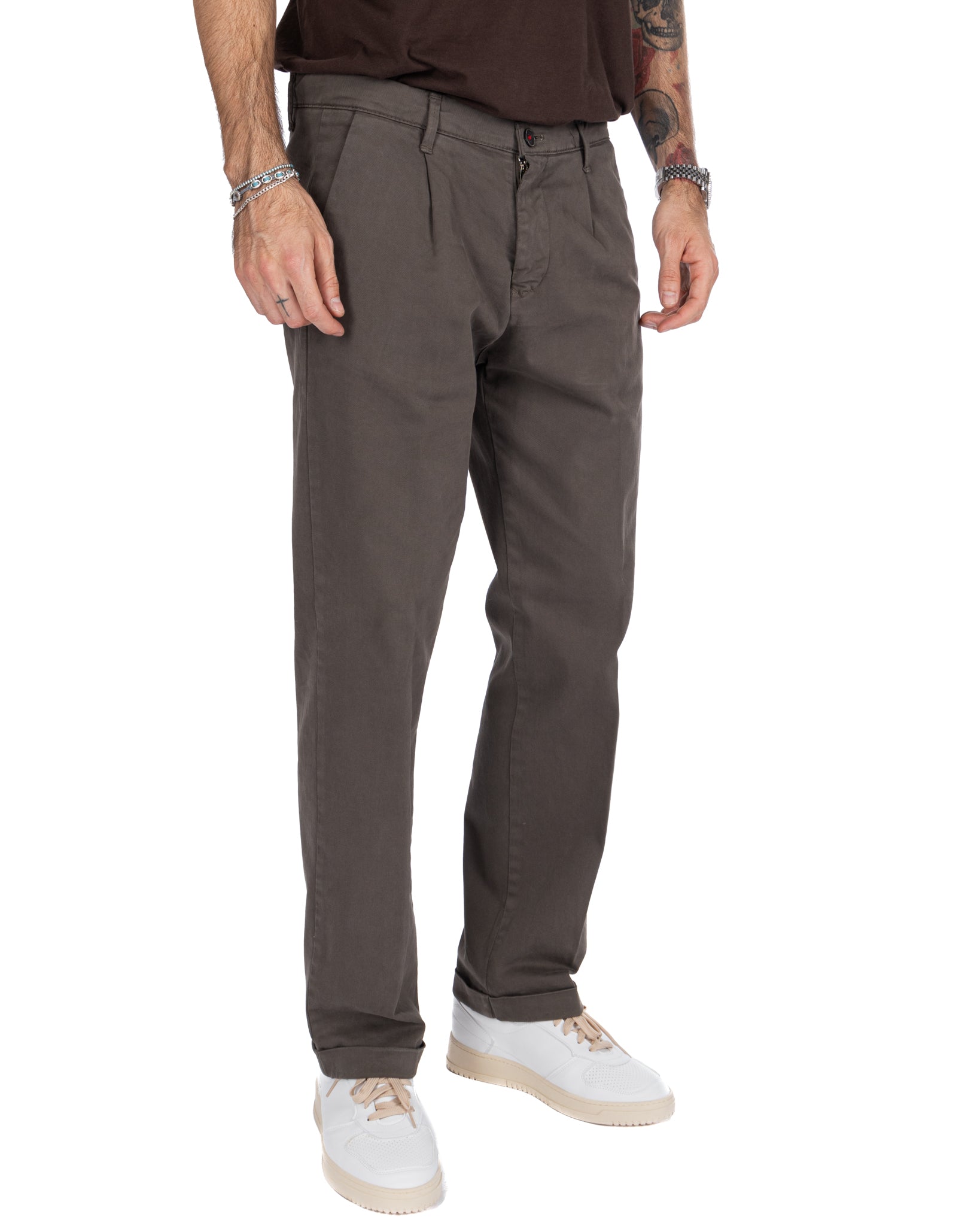 Sean - pantalón de algodón holgado barro
