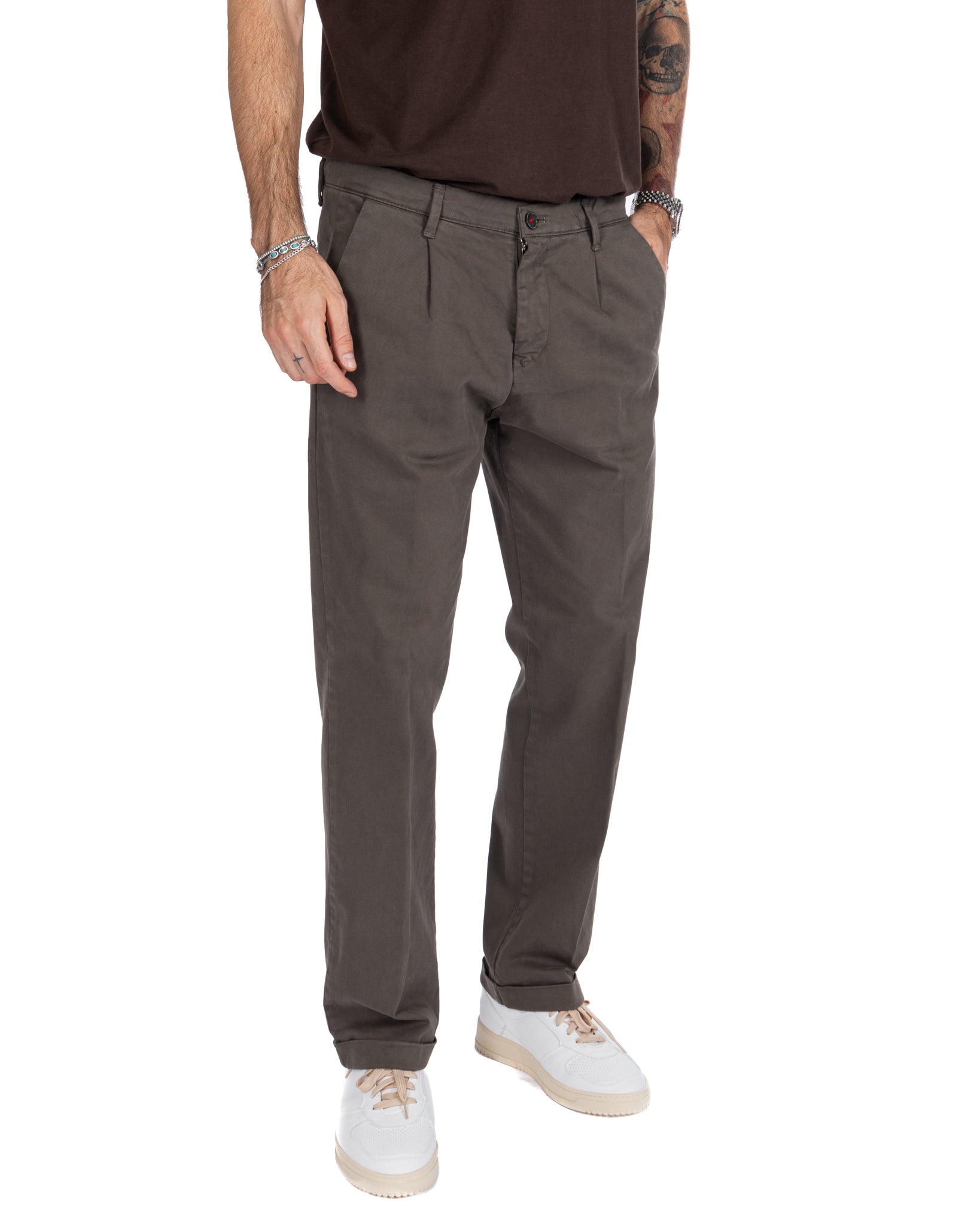 Sean - pantalón de algodón holgado barro