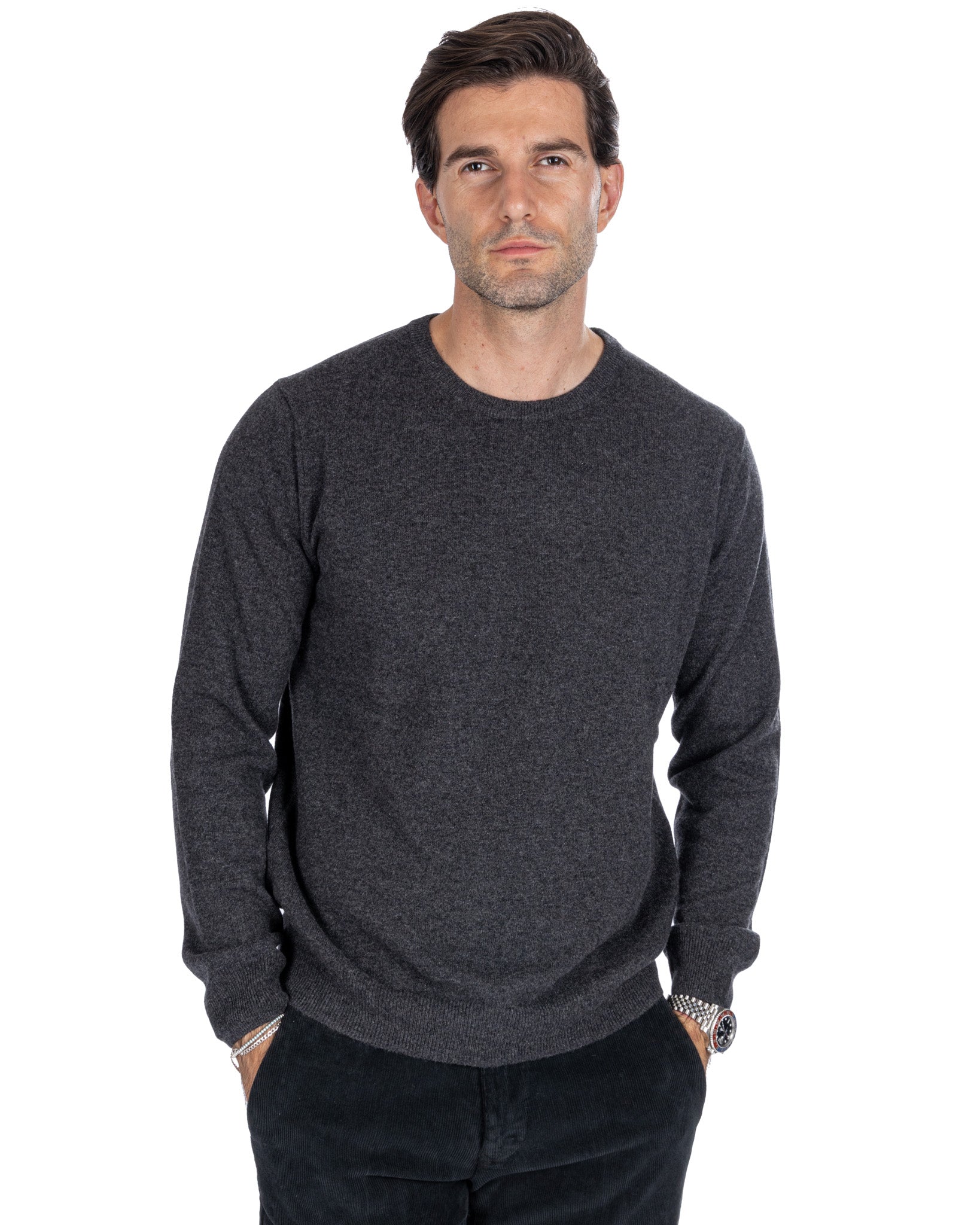Atrani - suéter de cachemir puro antracita