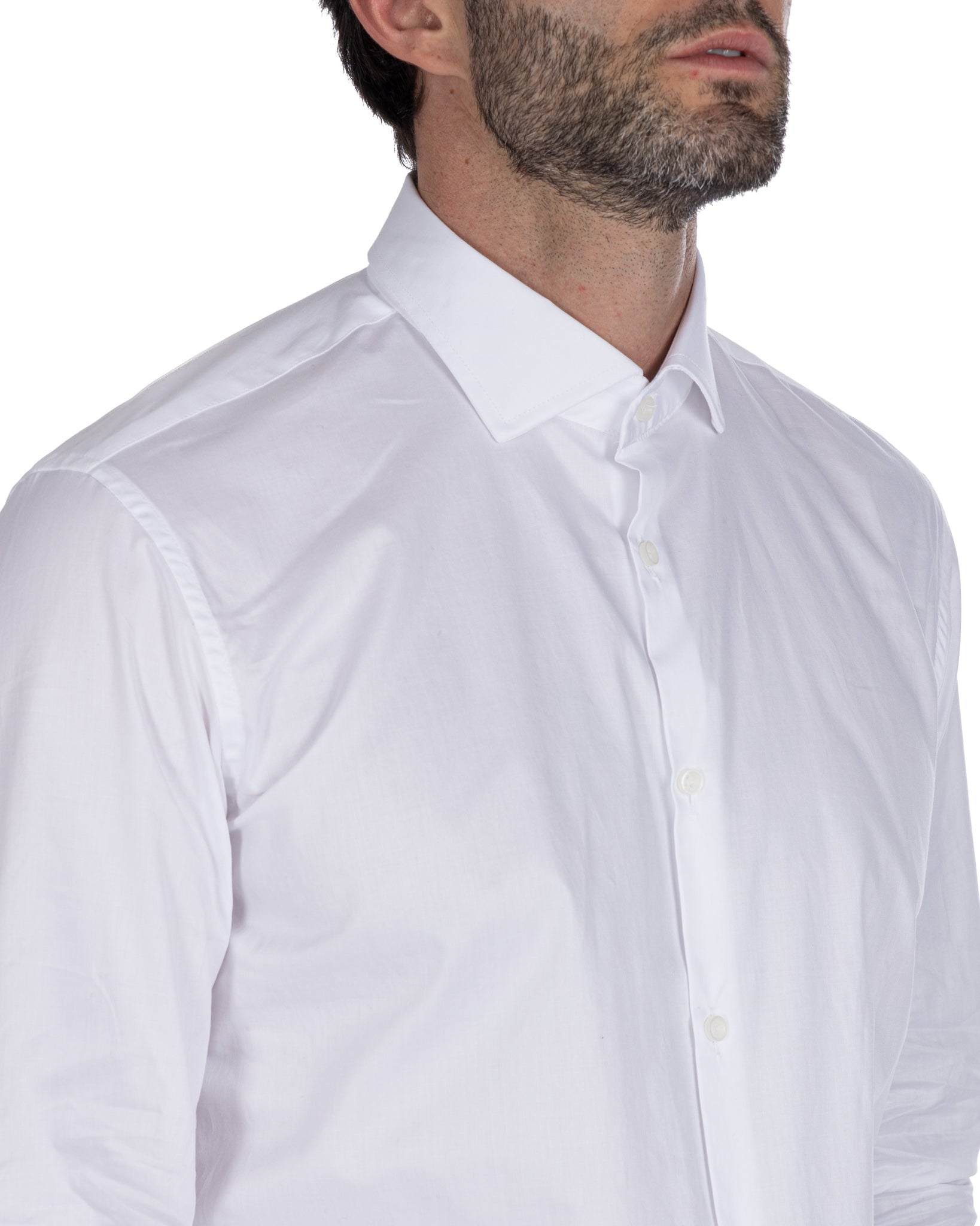 Camisa Desert blanca en sarga de algodón