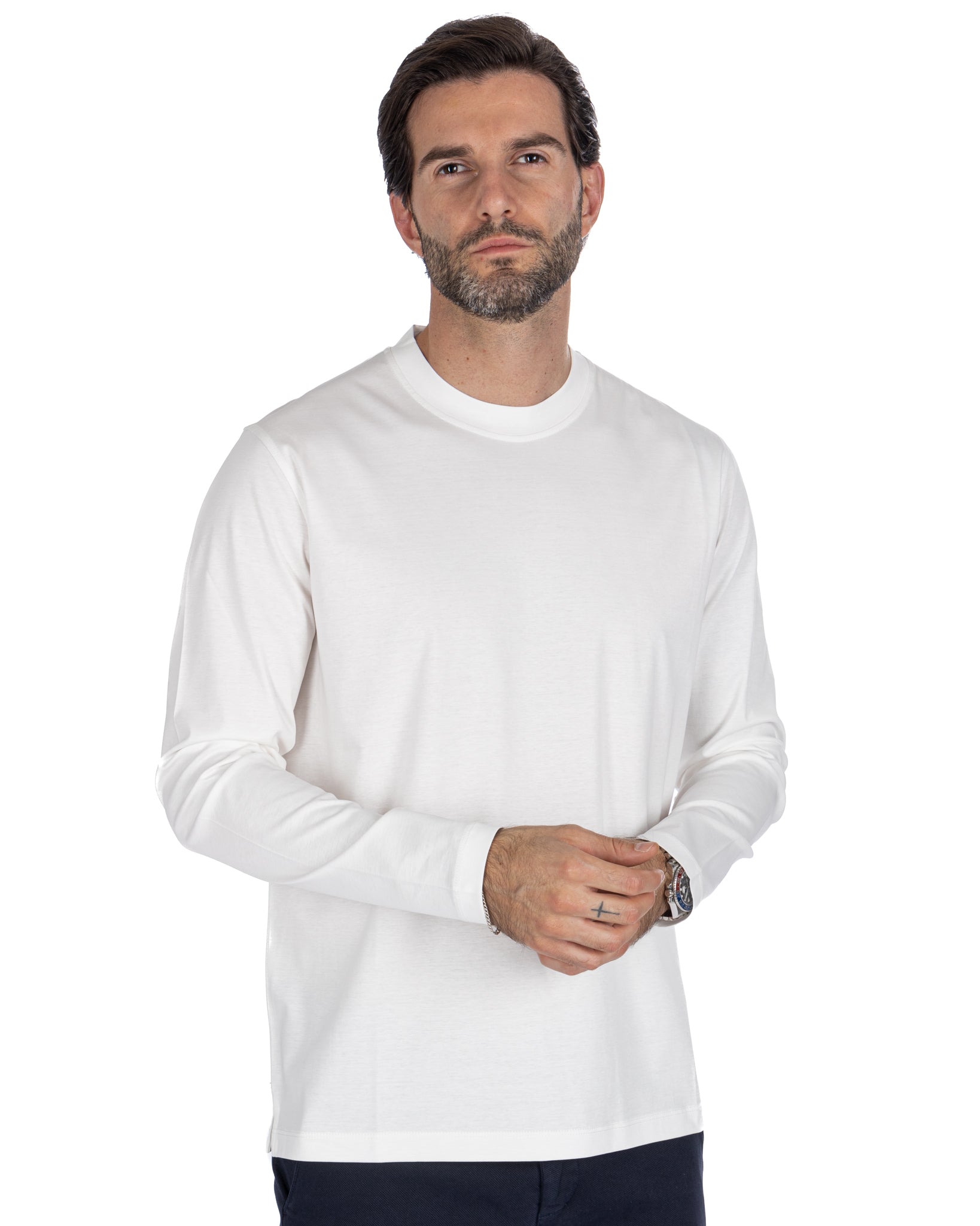 Nimega - camiseta de manga larga blanca de algodón