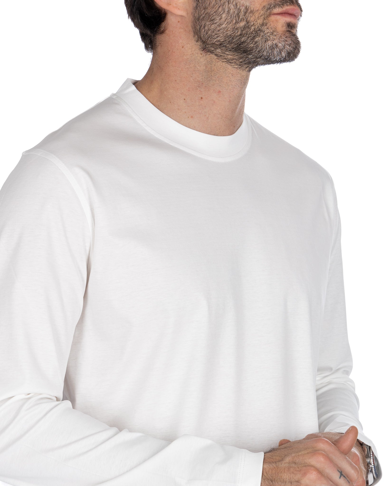 Nimega - camiseta de manga larga blanca de algodón