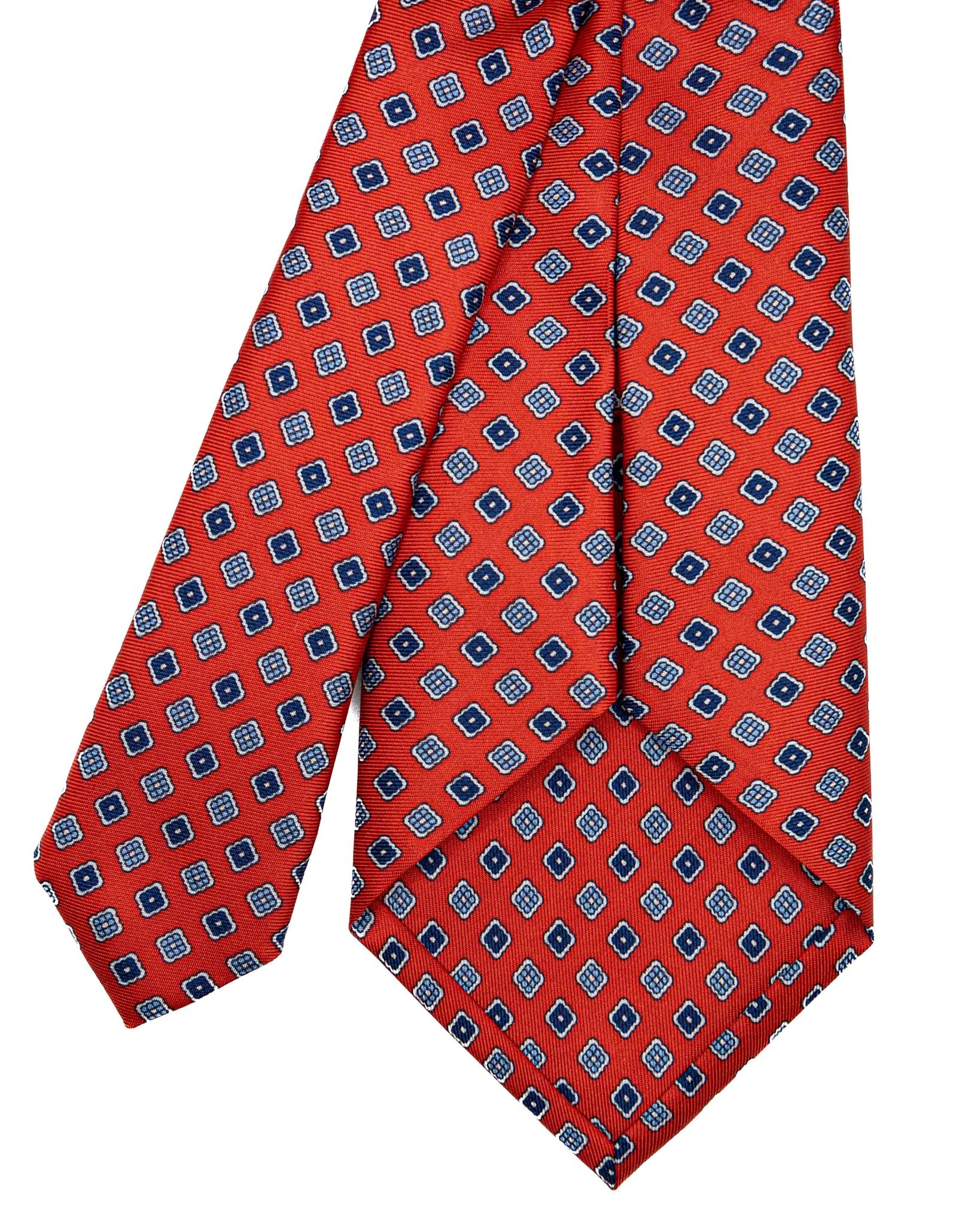 Corbata - de seda siete pliegues roja fantasía flores