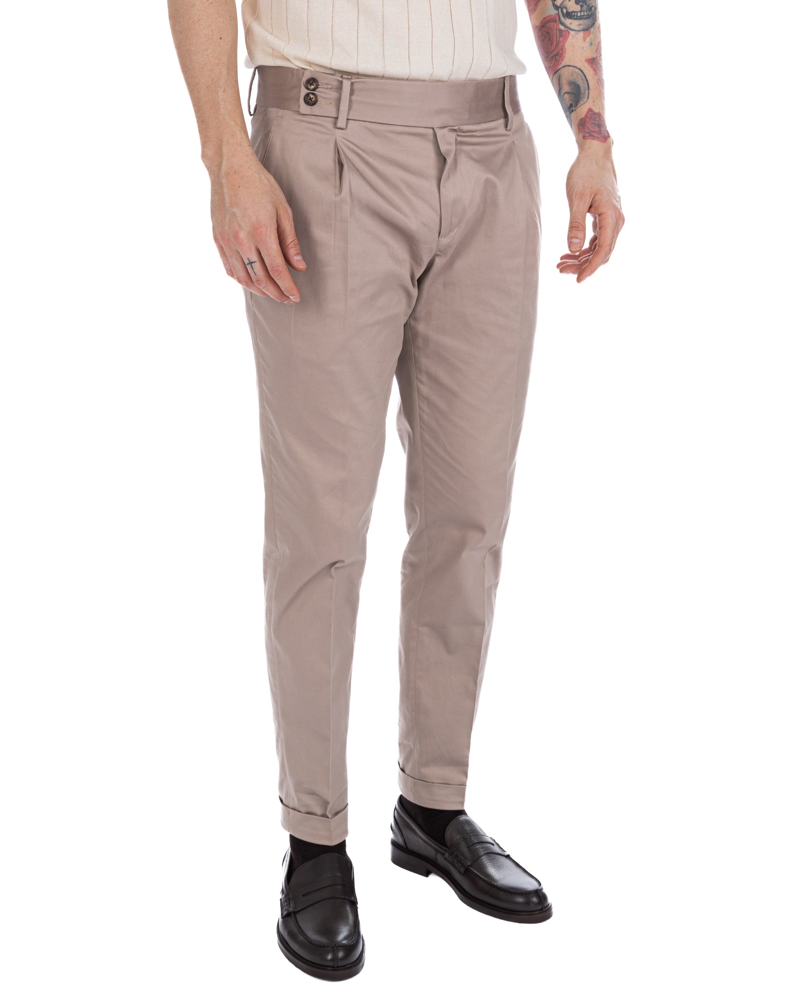 Marcel - pantalón de algodón en color crudo