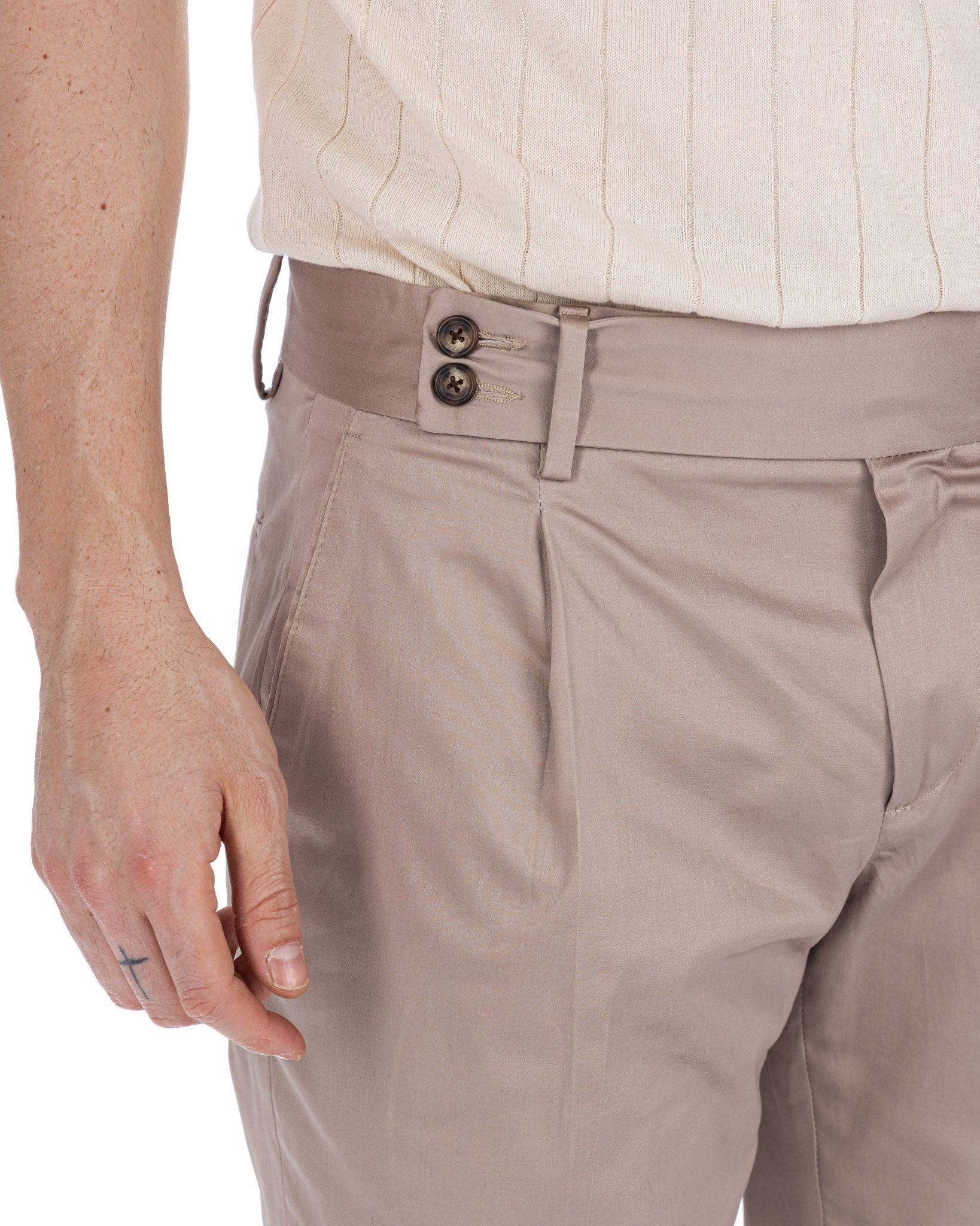 Marcel - pantalón de algodón en color crudo