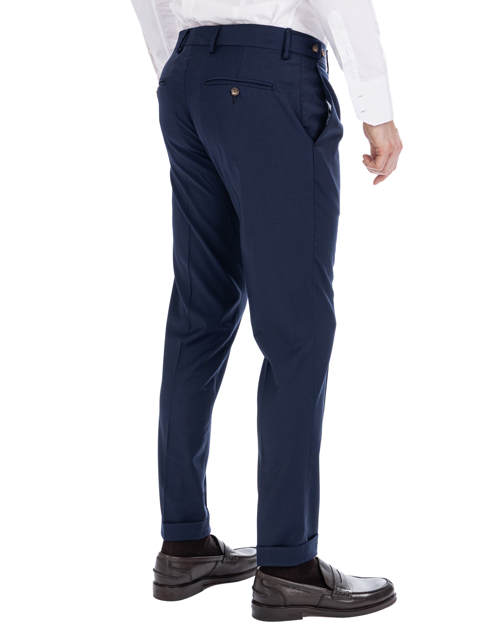 Victor - blue wool blend trousers