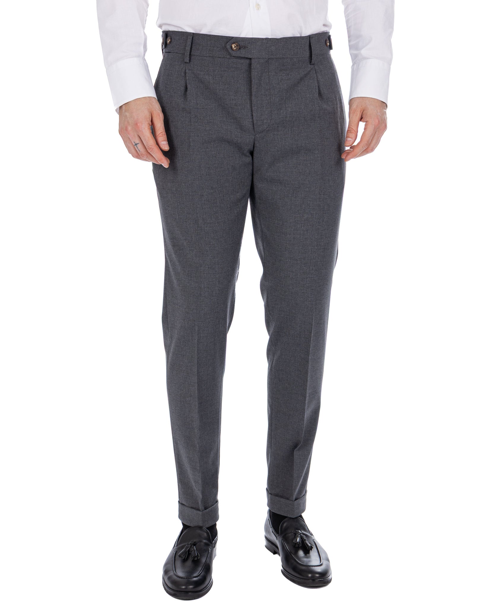 Víctor - pantalón de mezcla de lana antracita