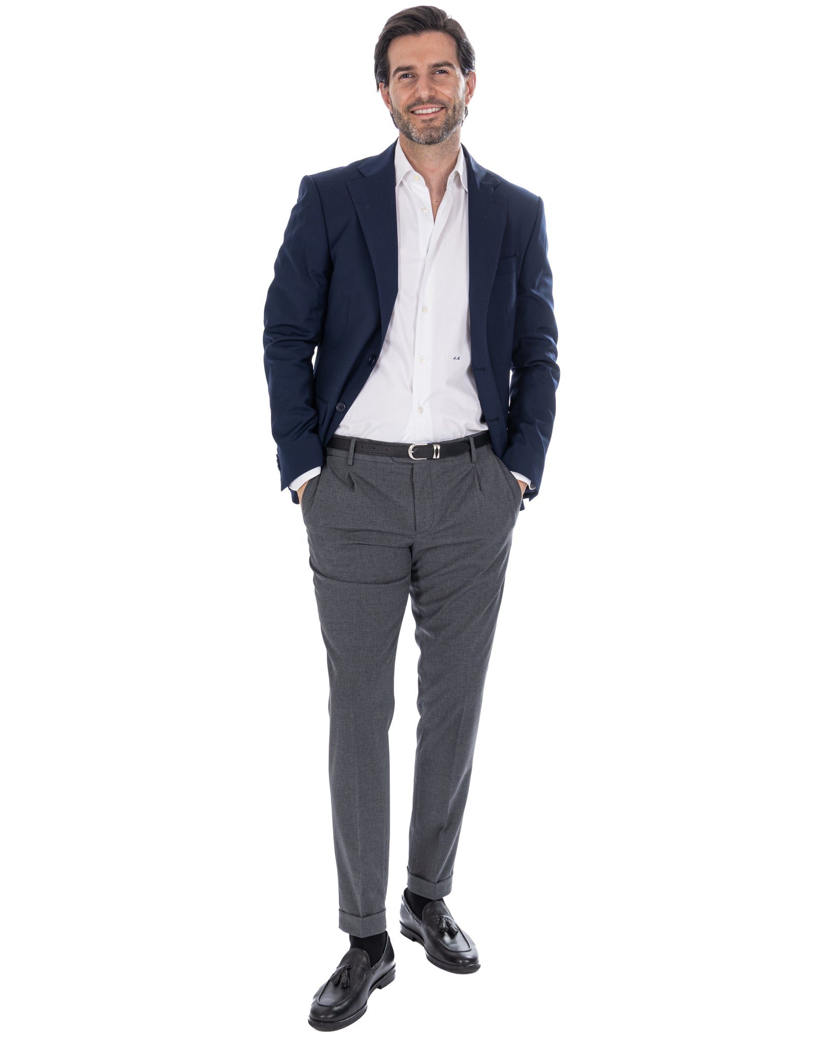 Víctor - pantalón de mezcla de lana antracita