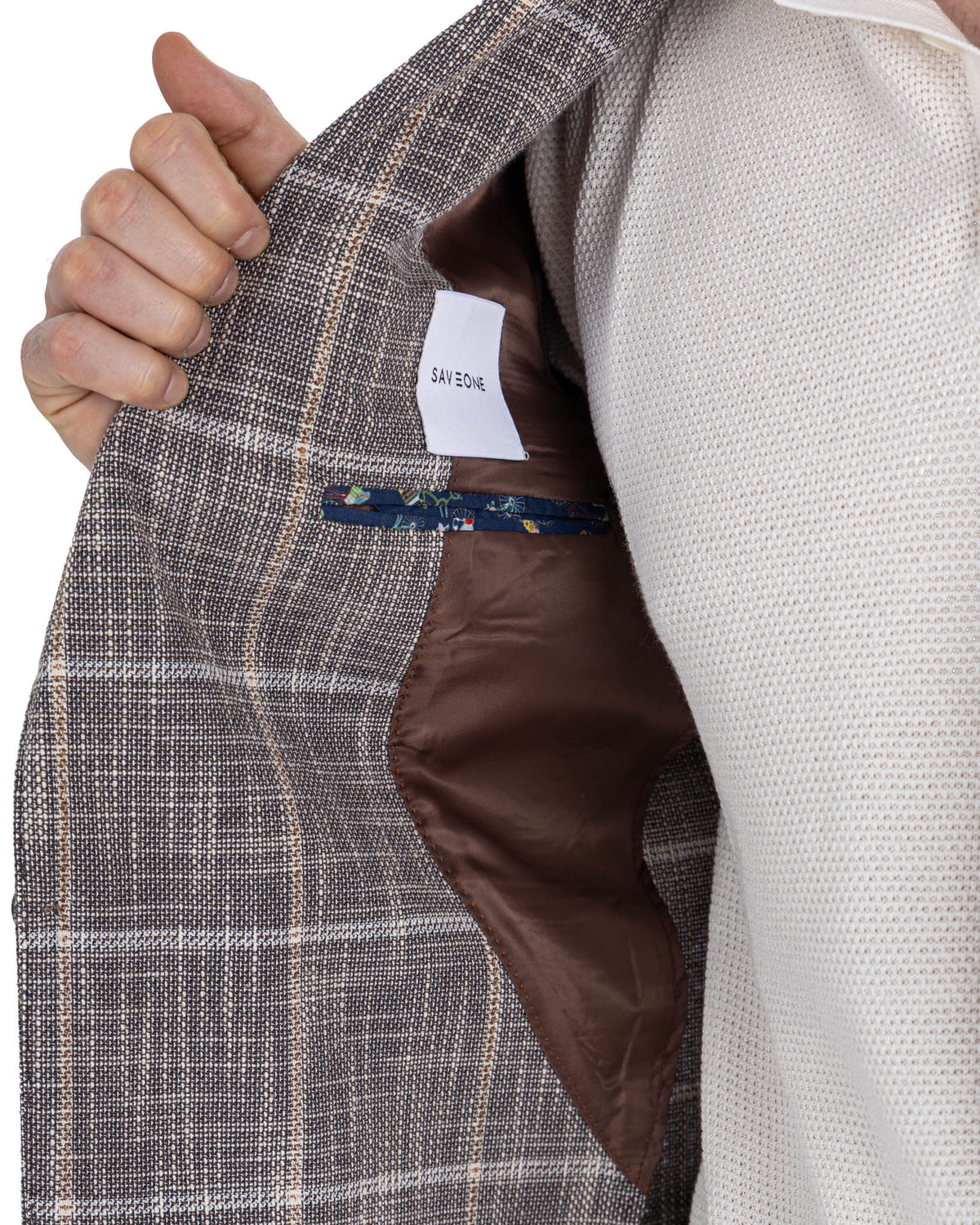 Sitka - Beige Check Single Breasted Jacket