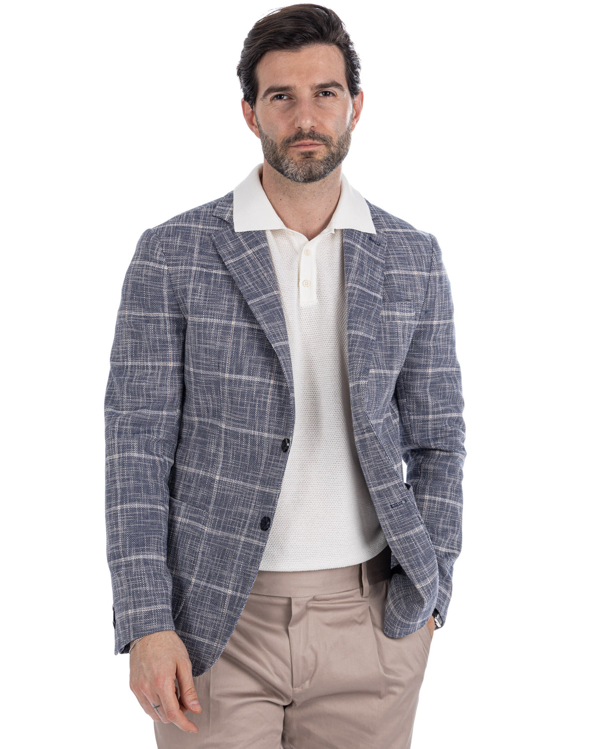 Sitka - Single Breasted Blue Check Jacket