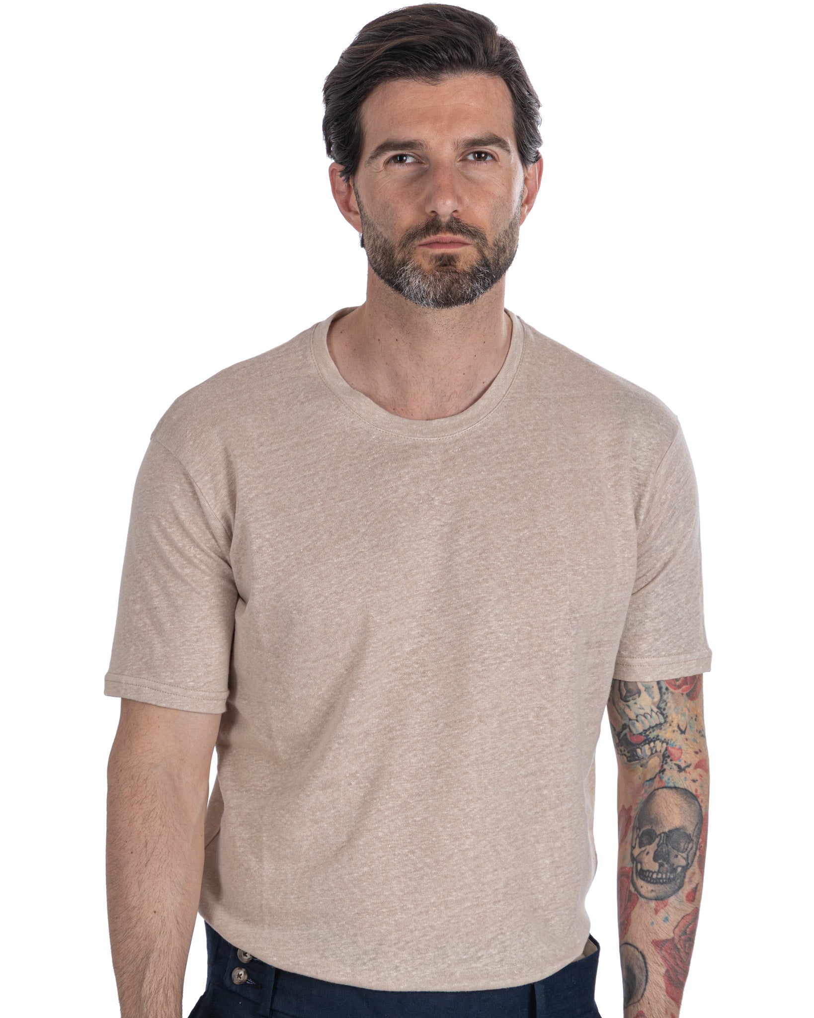 T-shirt Felix in puro lino beige
