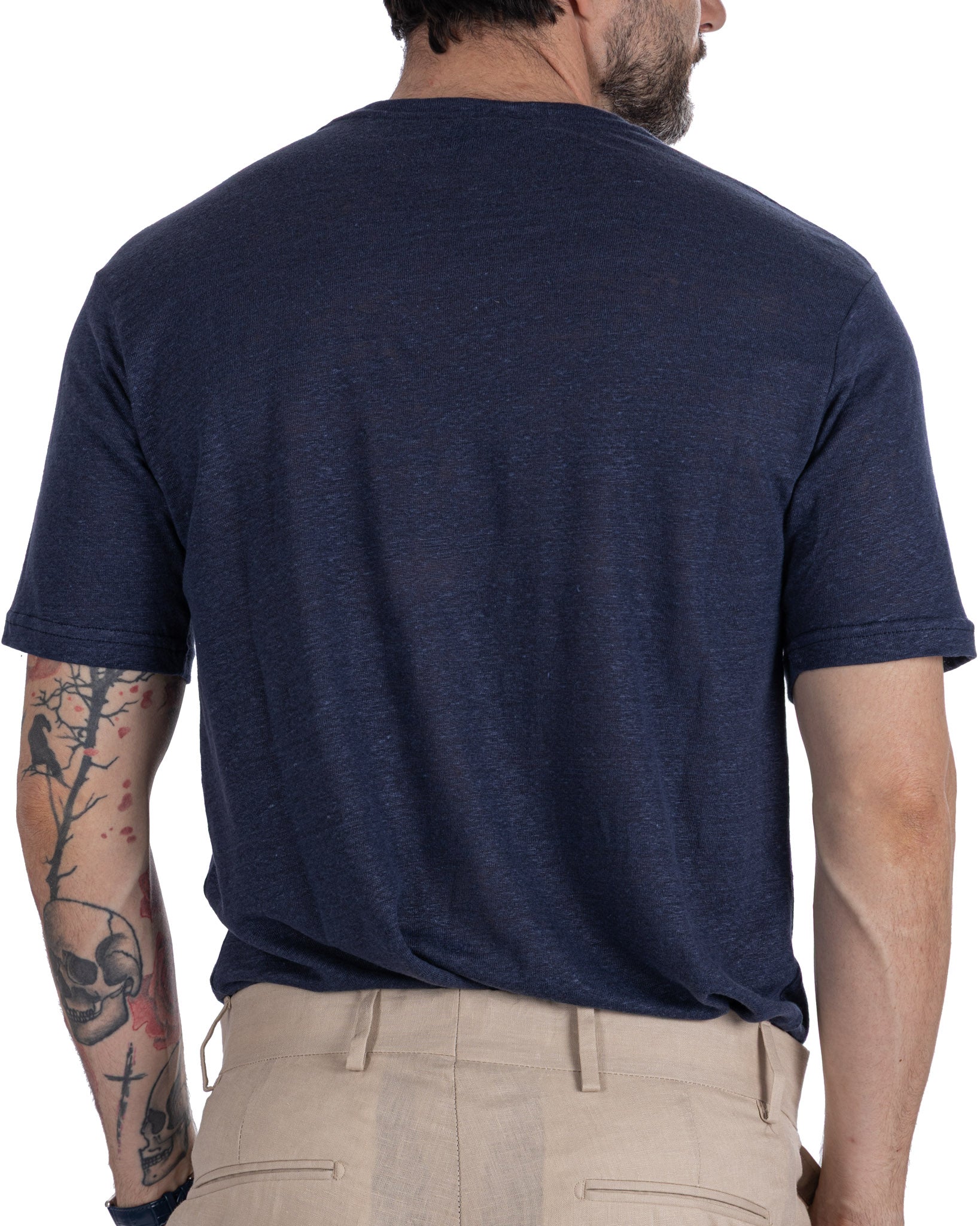Felix T-shirt in pure blue linen