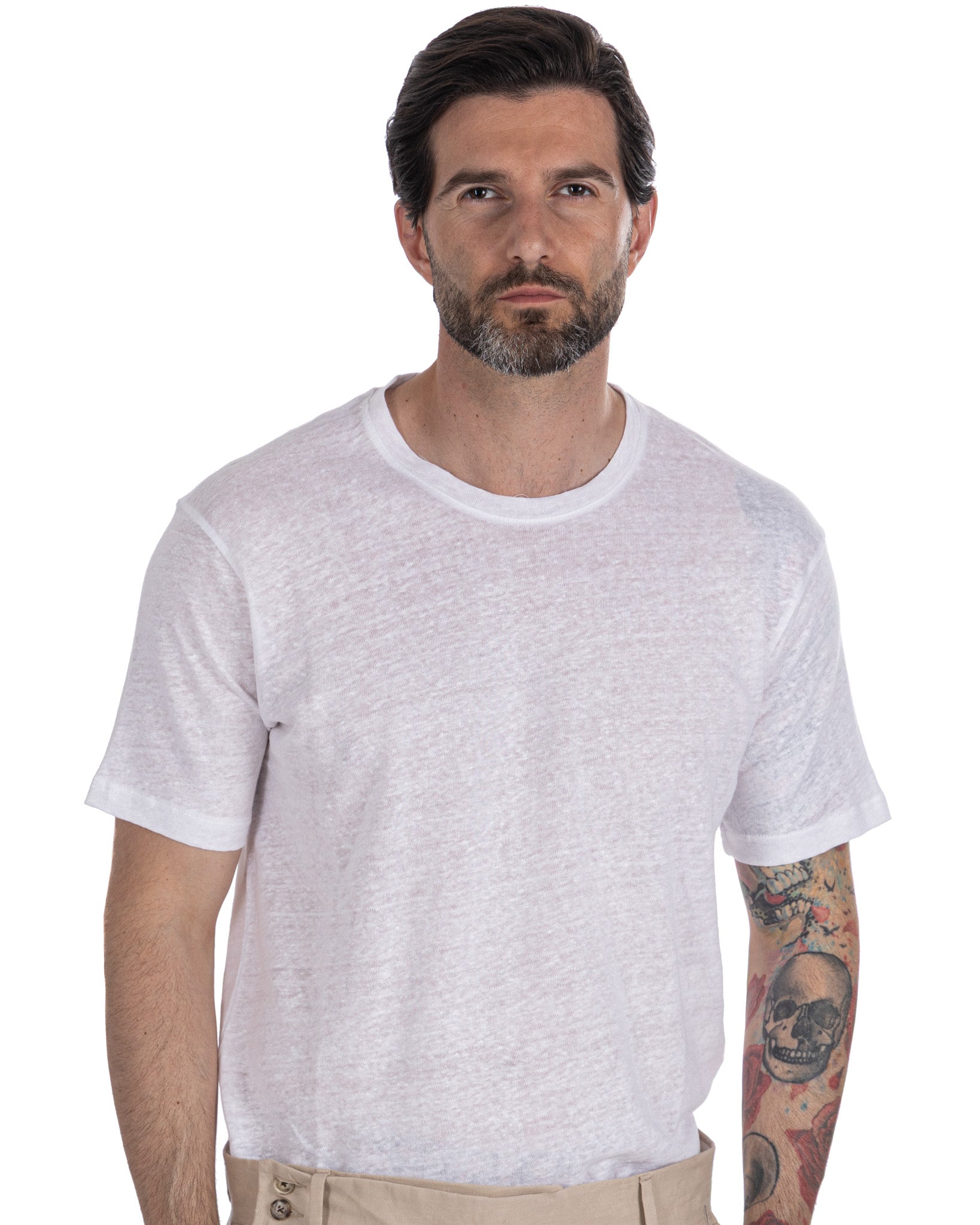 Camiseta Felix de lino puro blanca
